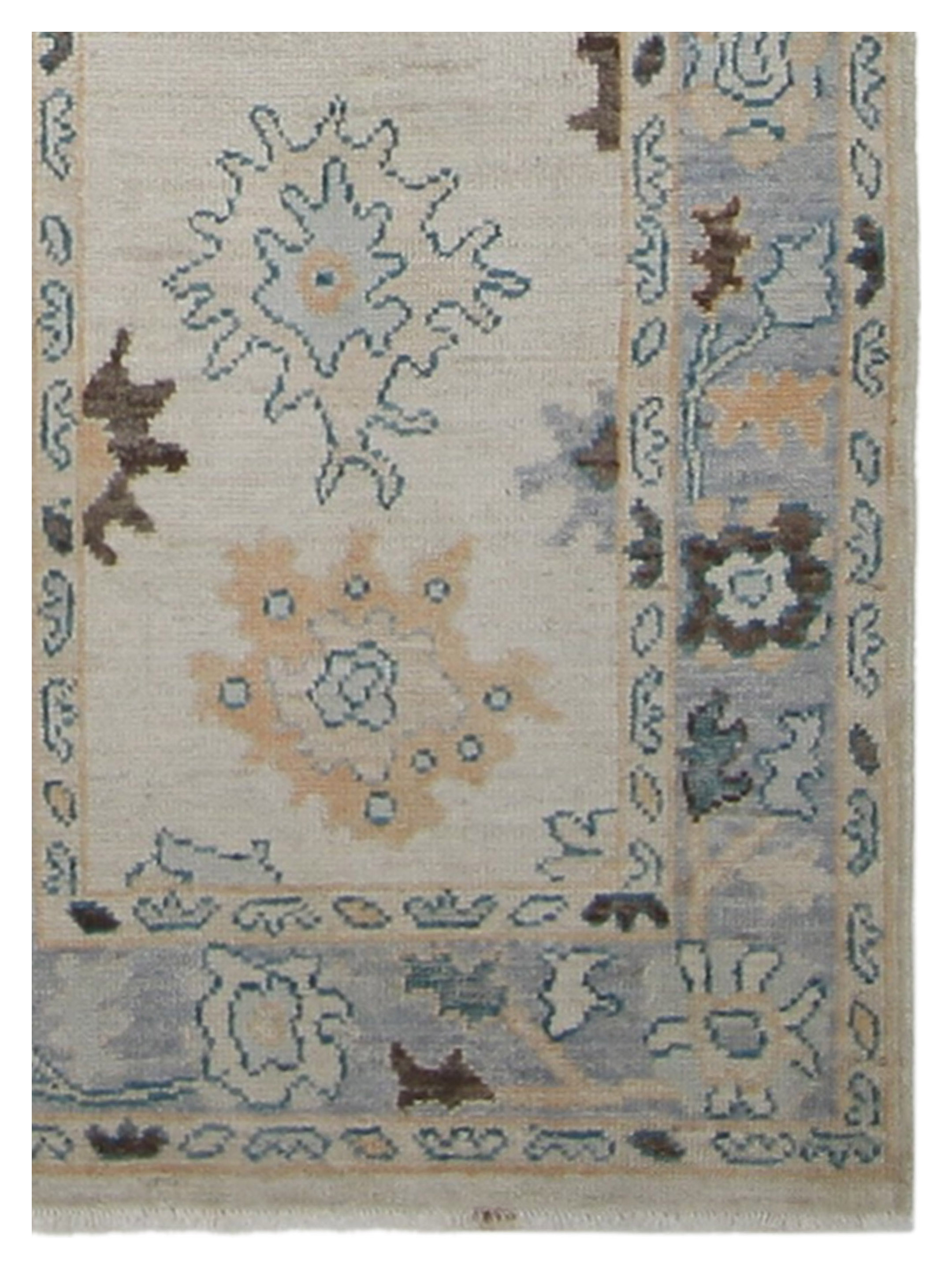 Ushak Wool Weft Hand Knotted Beige 3x10 - Image 3 of 4