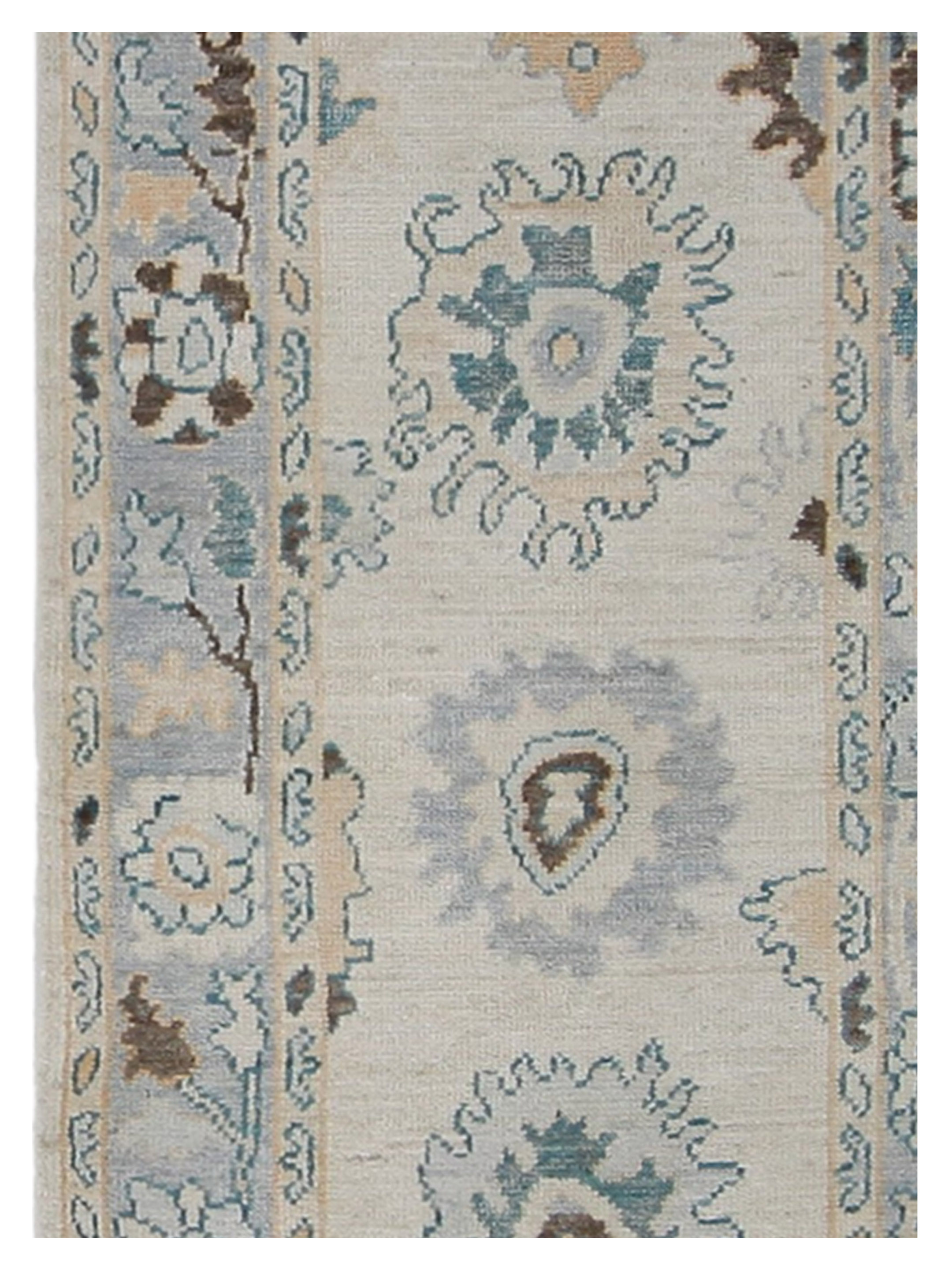 Ushak Wool Weft Hand Knotted Beige 3x10 - Image 4 of 4