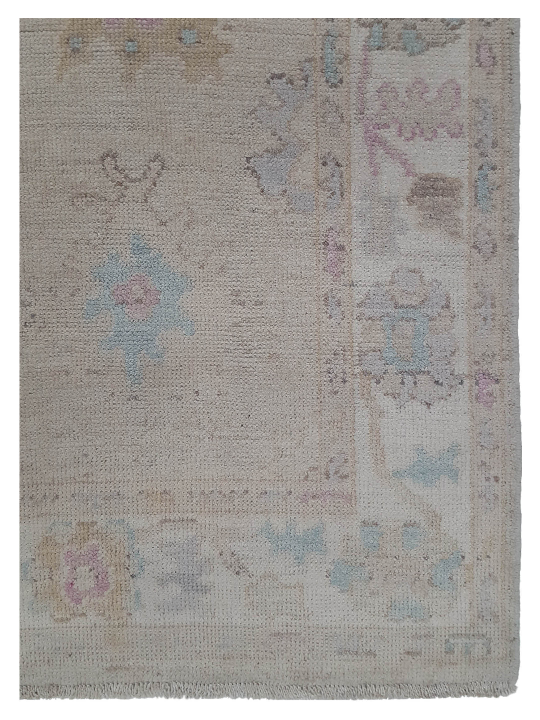 Ushak Wool Weft Hand Knotted Beige 3x10 - Image 3 of 5