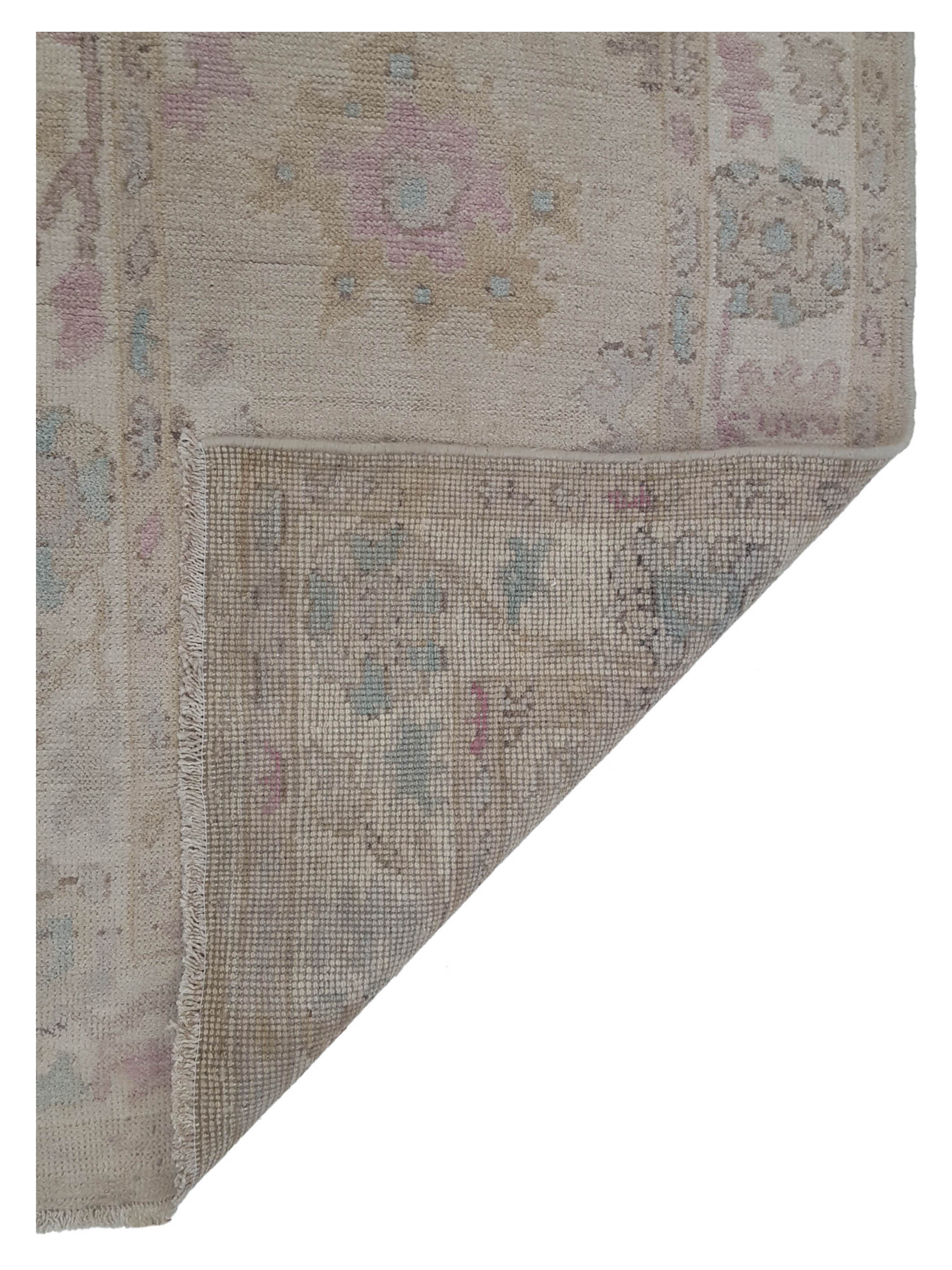 Ushak Wool Weft Hand Knotted Beige 3x10 - Image 5 of 5