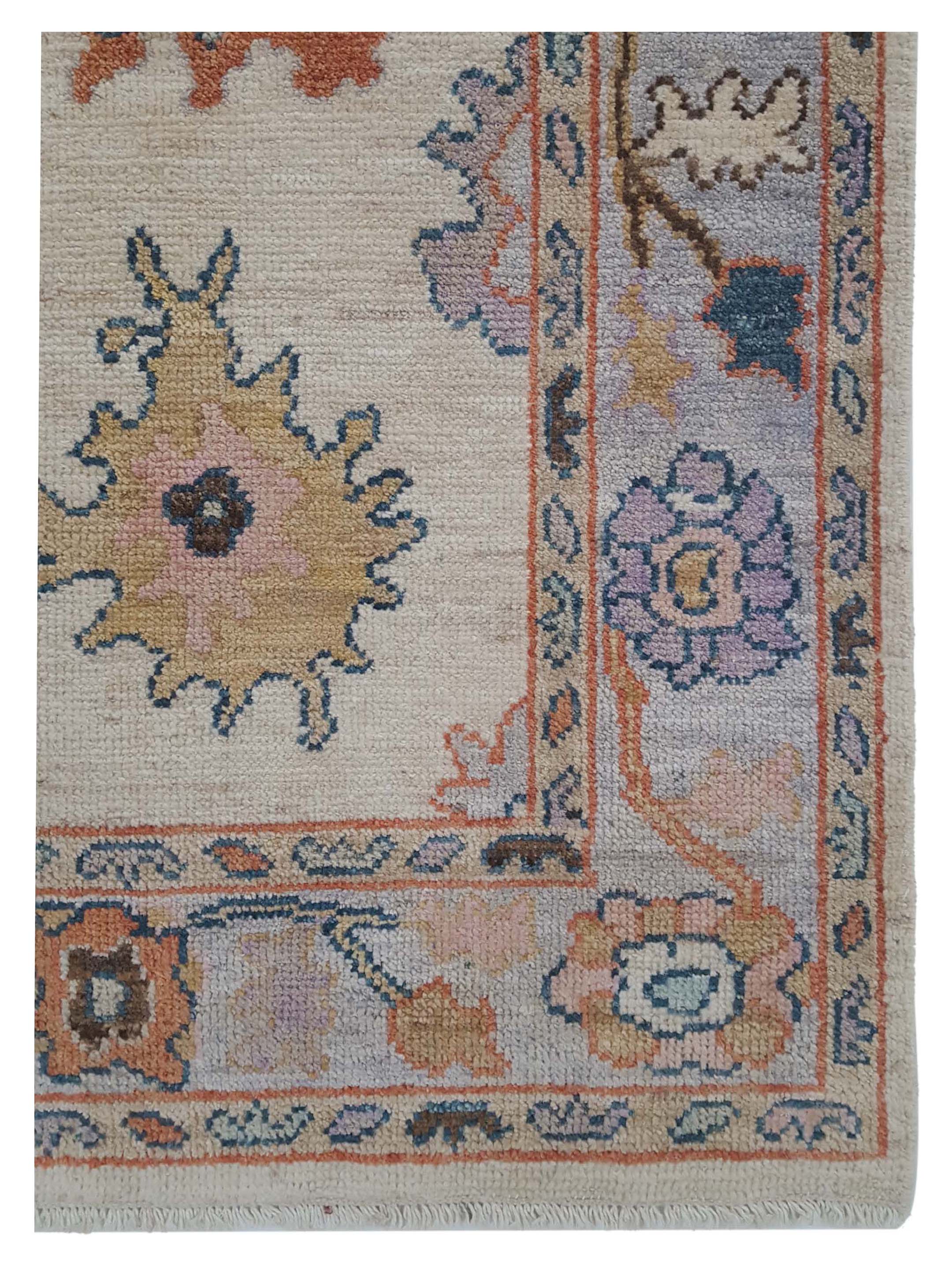Ushak Wool Weft Hand Knotted Beige 3x10 - Image 3 of 5