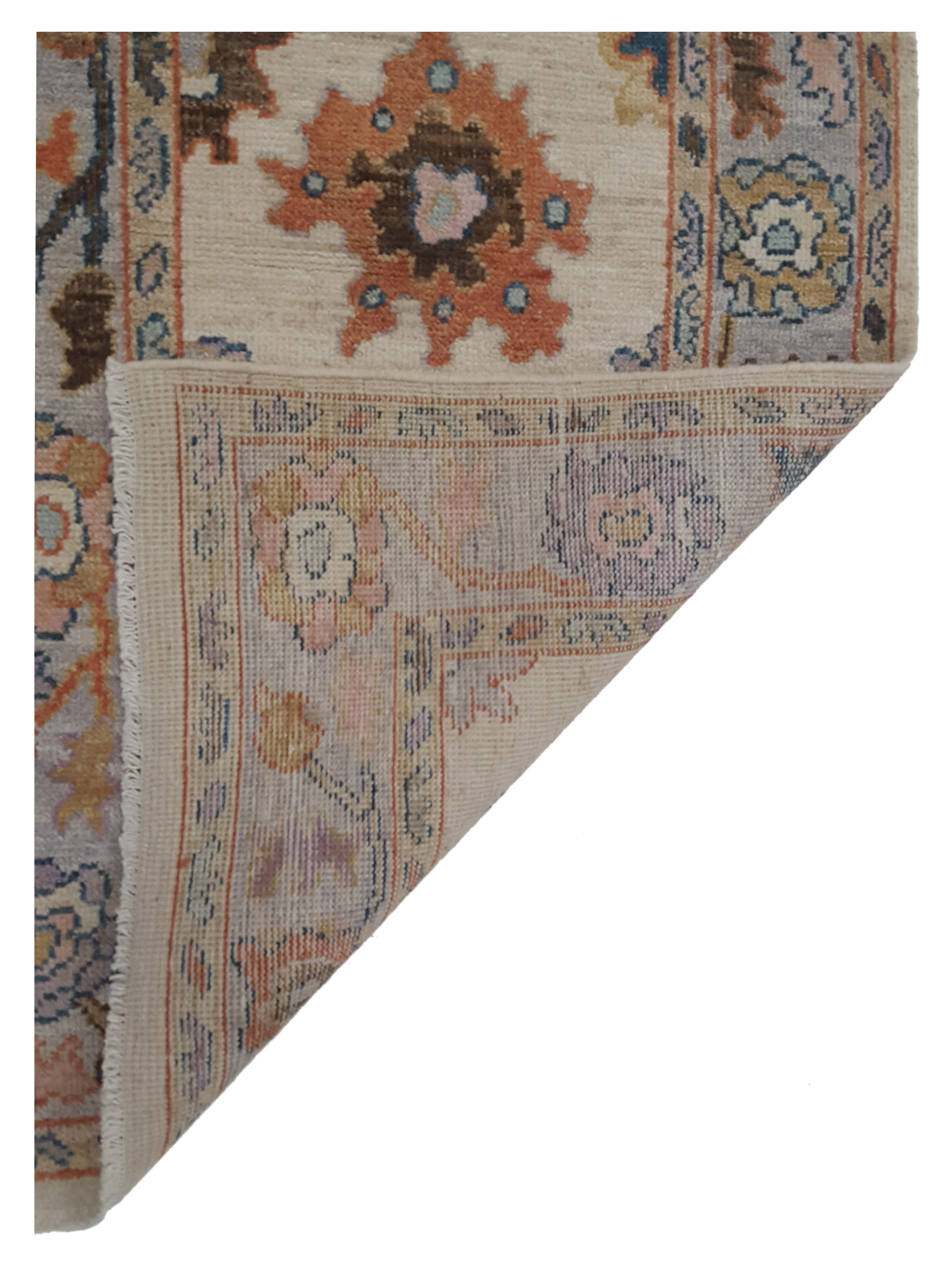 Ushak Wool Weft Hand Knotted Beige 3x10 - Image 5 of 5
