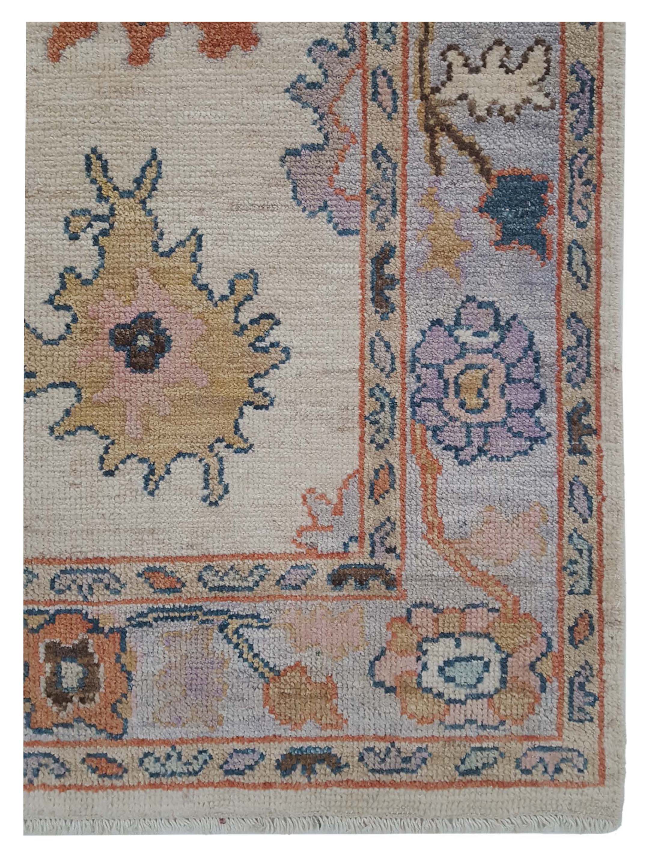 Ushak Wool Weft Hand Knotted Beige 3x10 - Image 3 of 5
