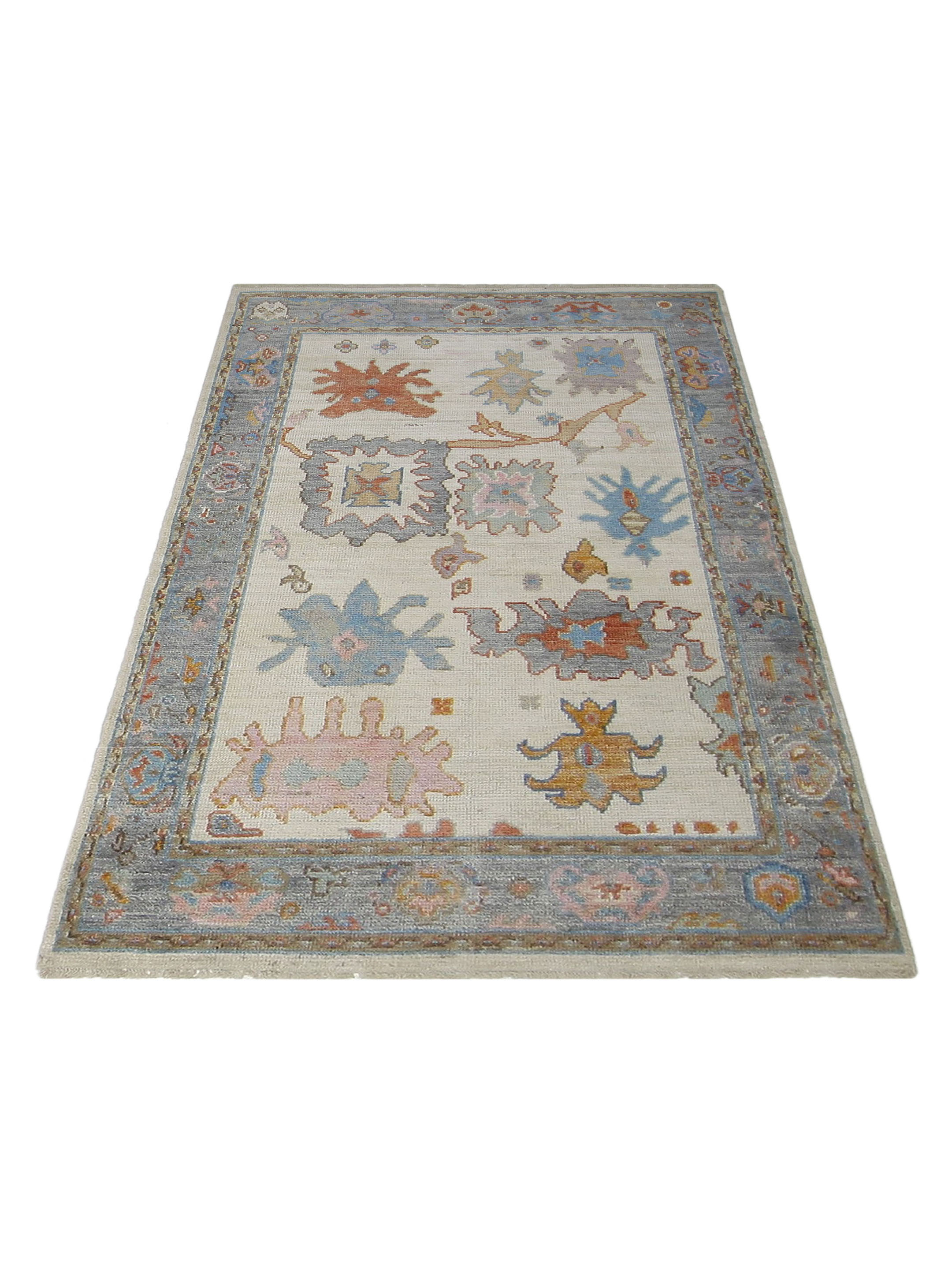Ushak Wool Weft Hand Knotted Ivory 4x6 - Image 2 of 4