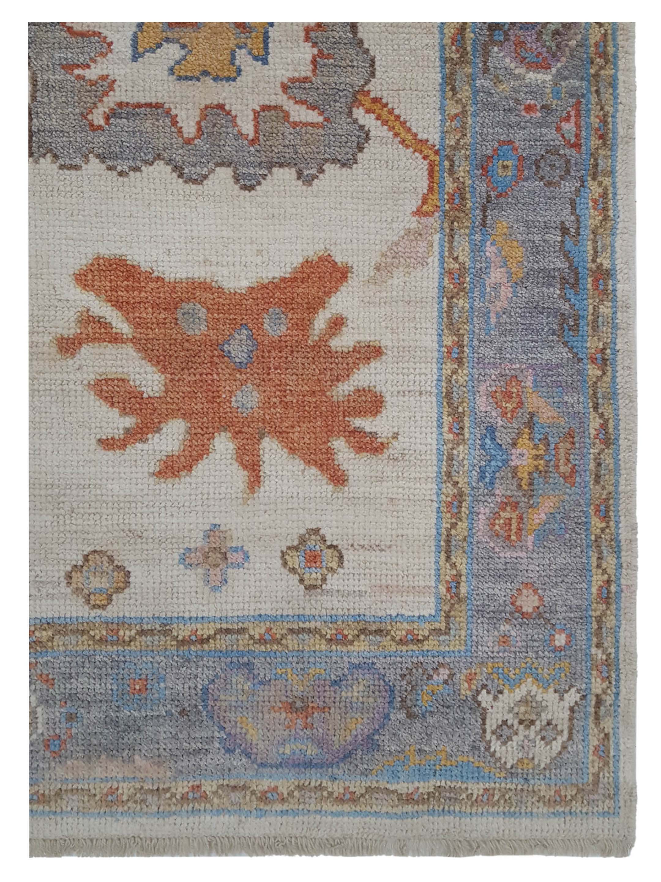 Ushak Wool Weft Hand Knotted Ivory 4x6 - Image 3 of 5