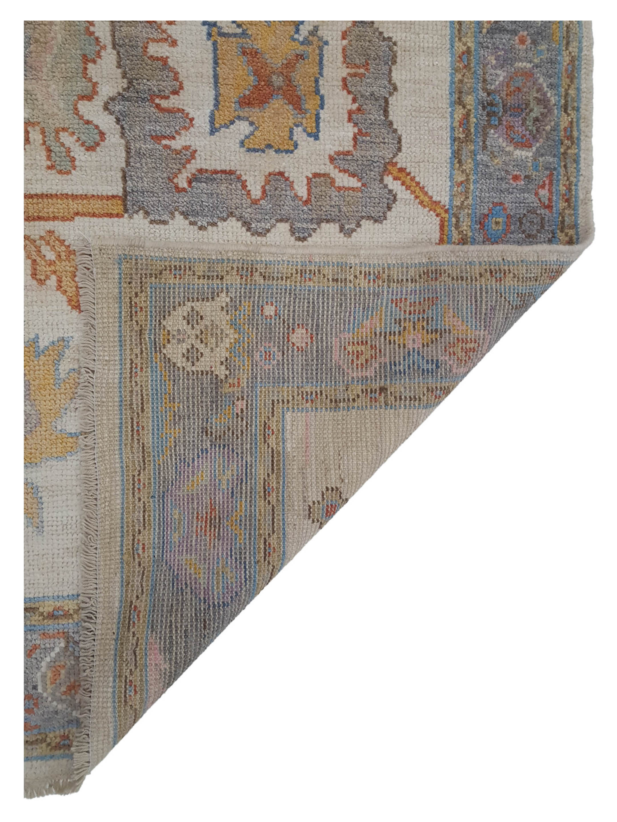 Ushak Wool Weft Hand Knotted Ivory 4x6 - Image 5 of 5