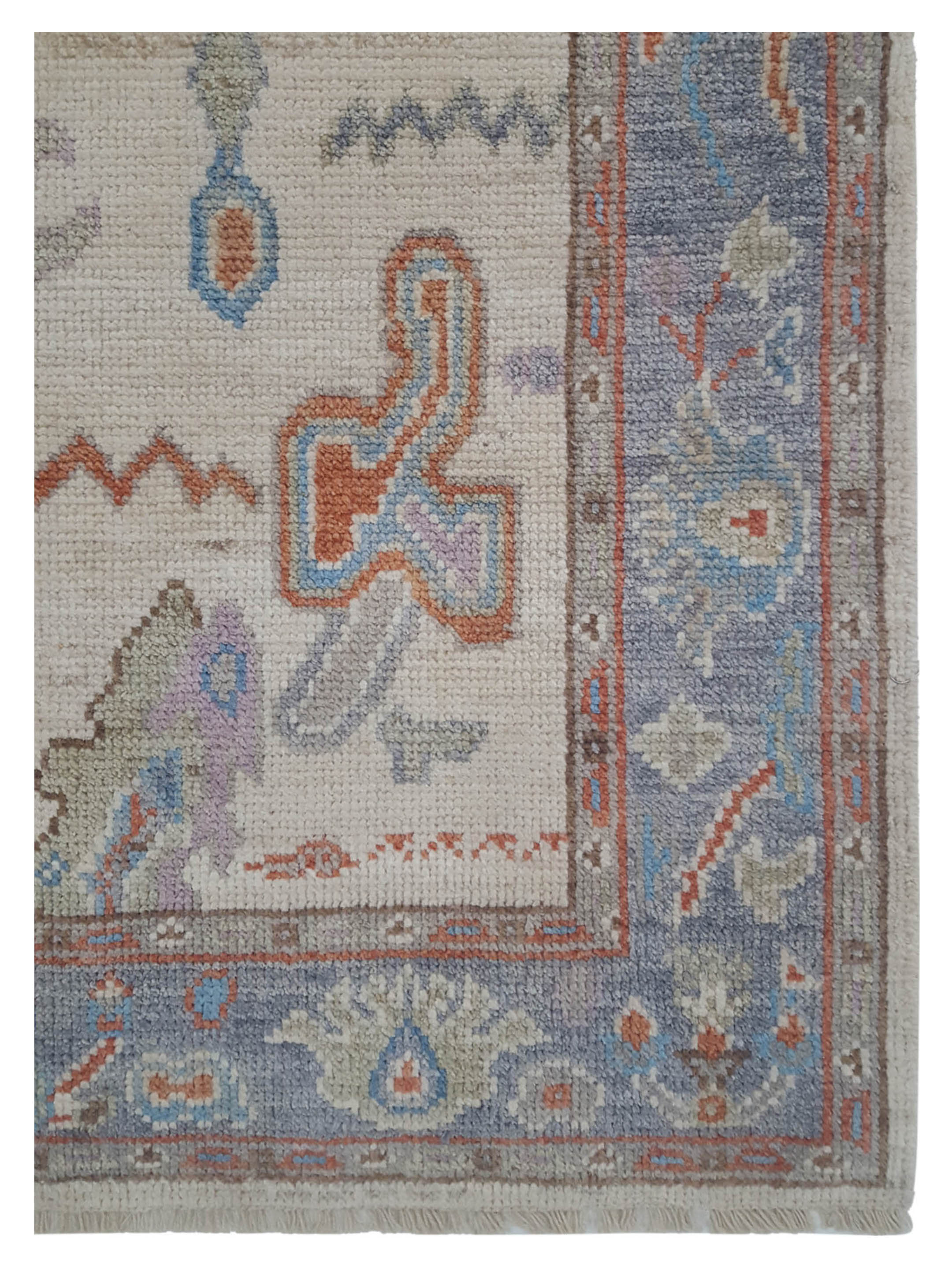 Ushak Wool Weft Hand Knotted Ivory 4x6 - Image 3 of 5