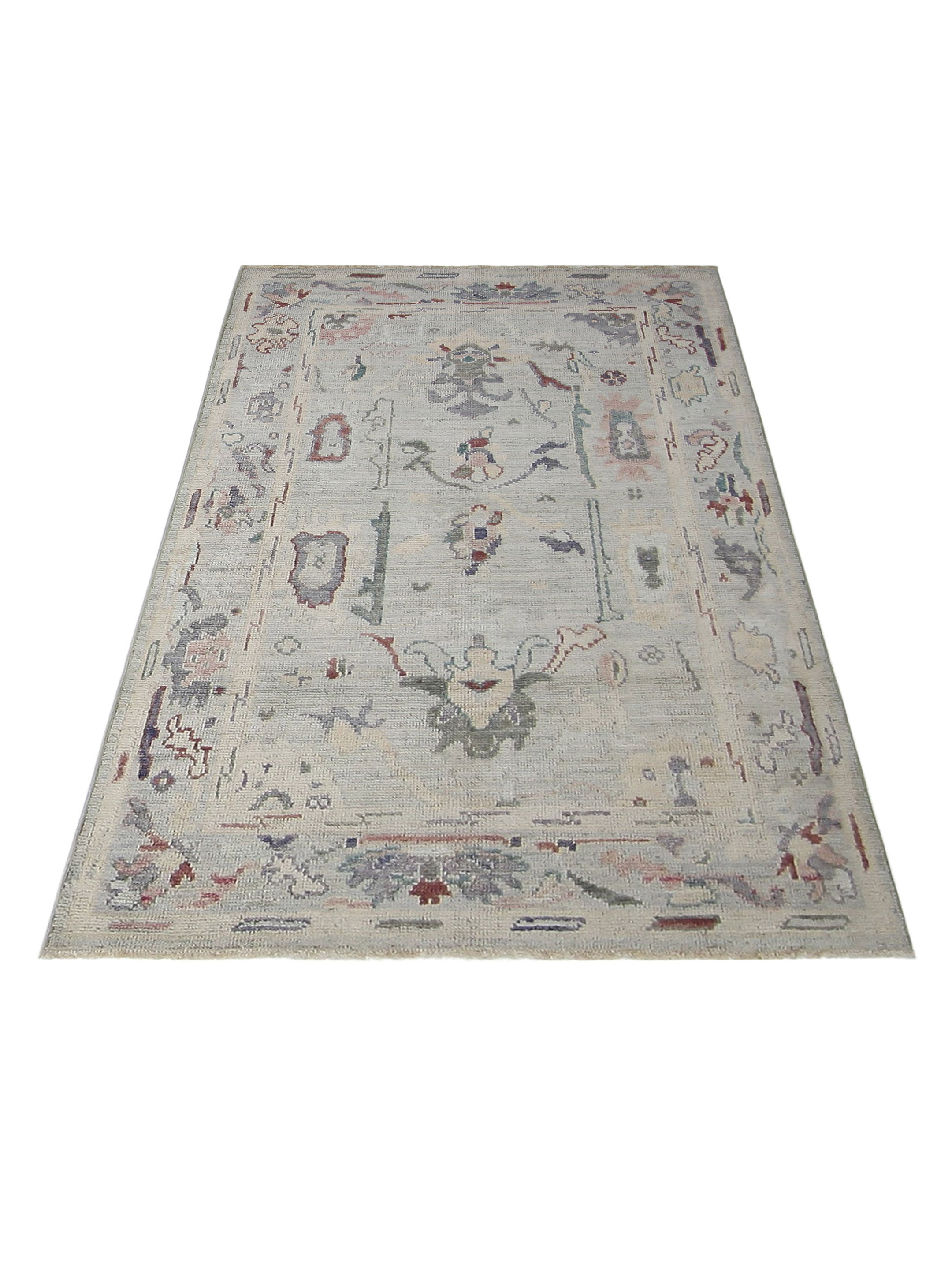 Ushak Wool Weft Hand Knotted Beige 4x6 - Image 2 of 5