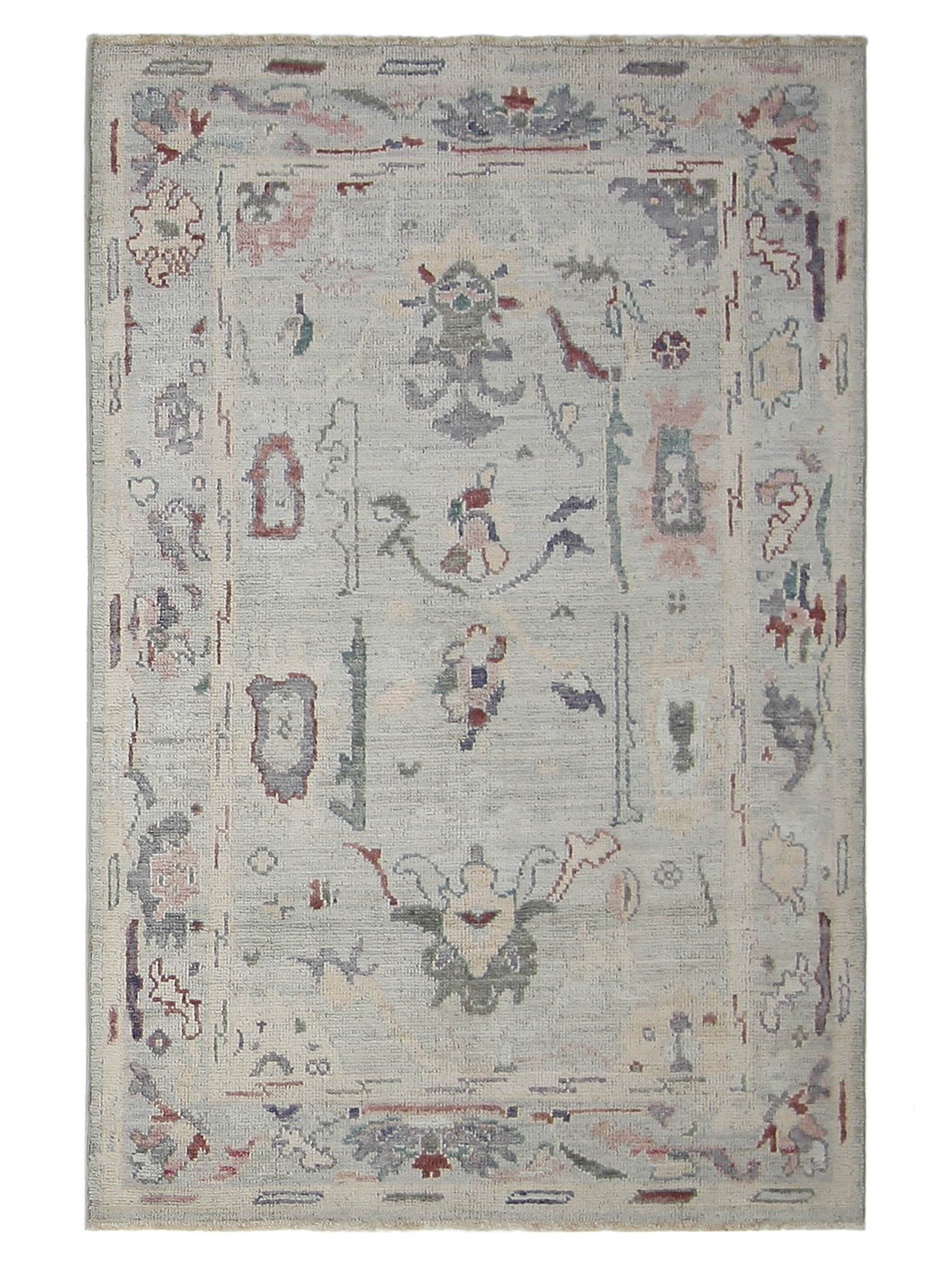 Ushak Wool Weft Hand Knotted Beige 4x6