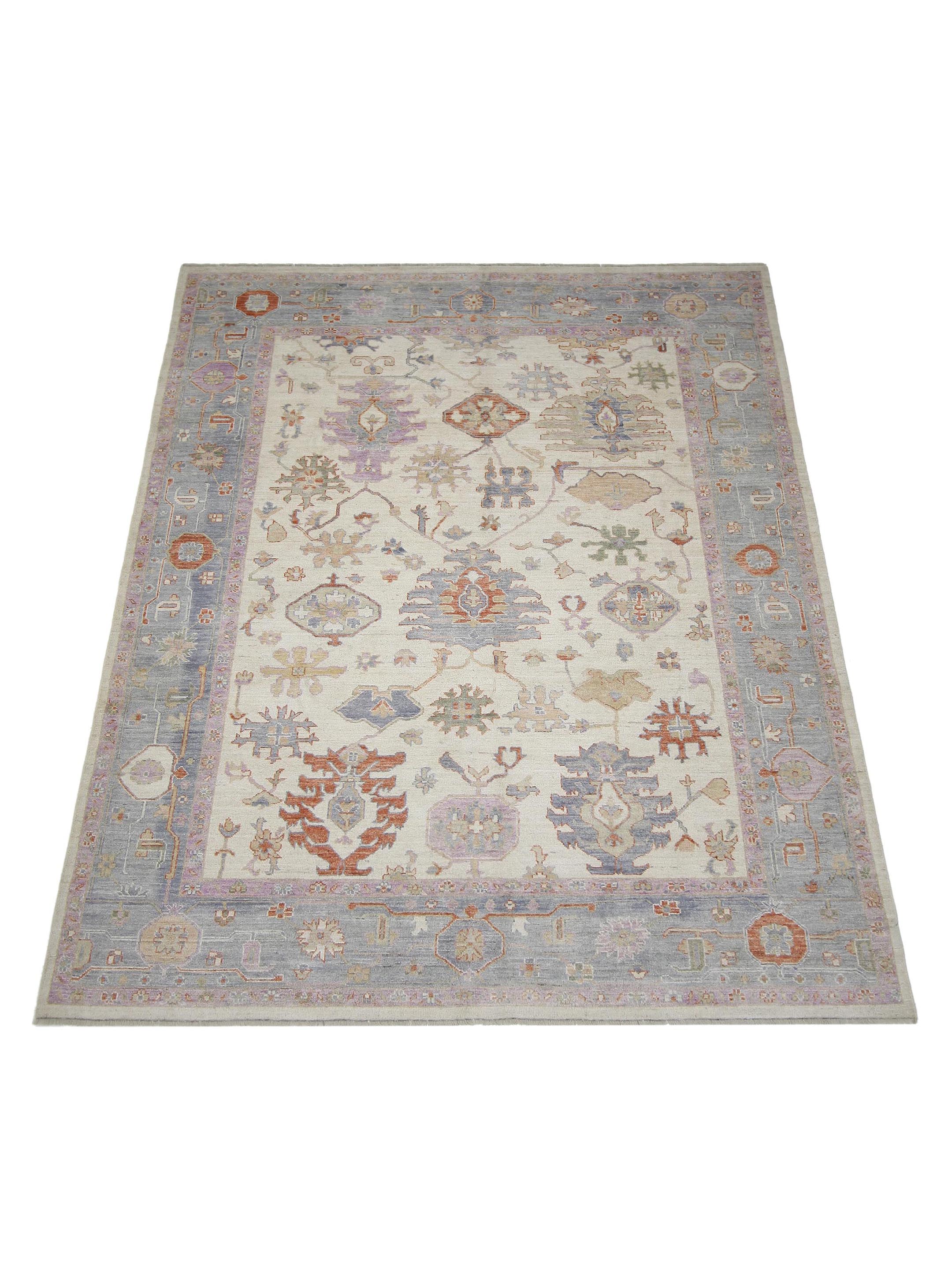 Ushak Wool Weft Hand Knotted Beige 9x12 - Image 2 of 4