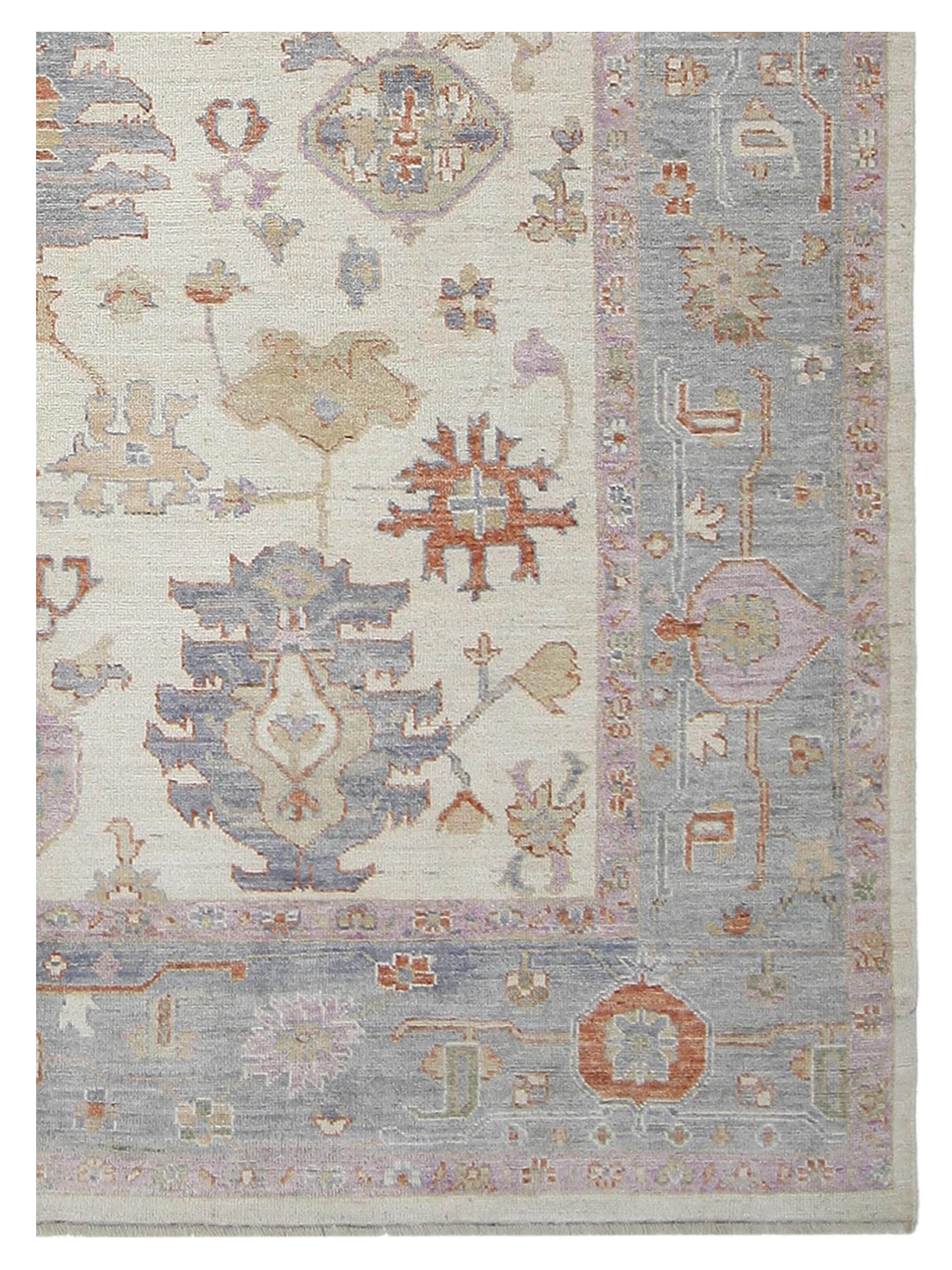 Ushak Wool Weft Hand Knotted Beige 9x12 - Image 3 of 4