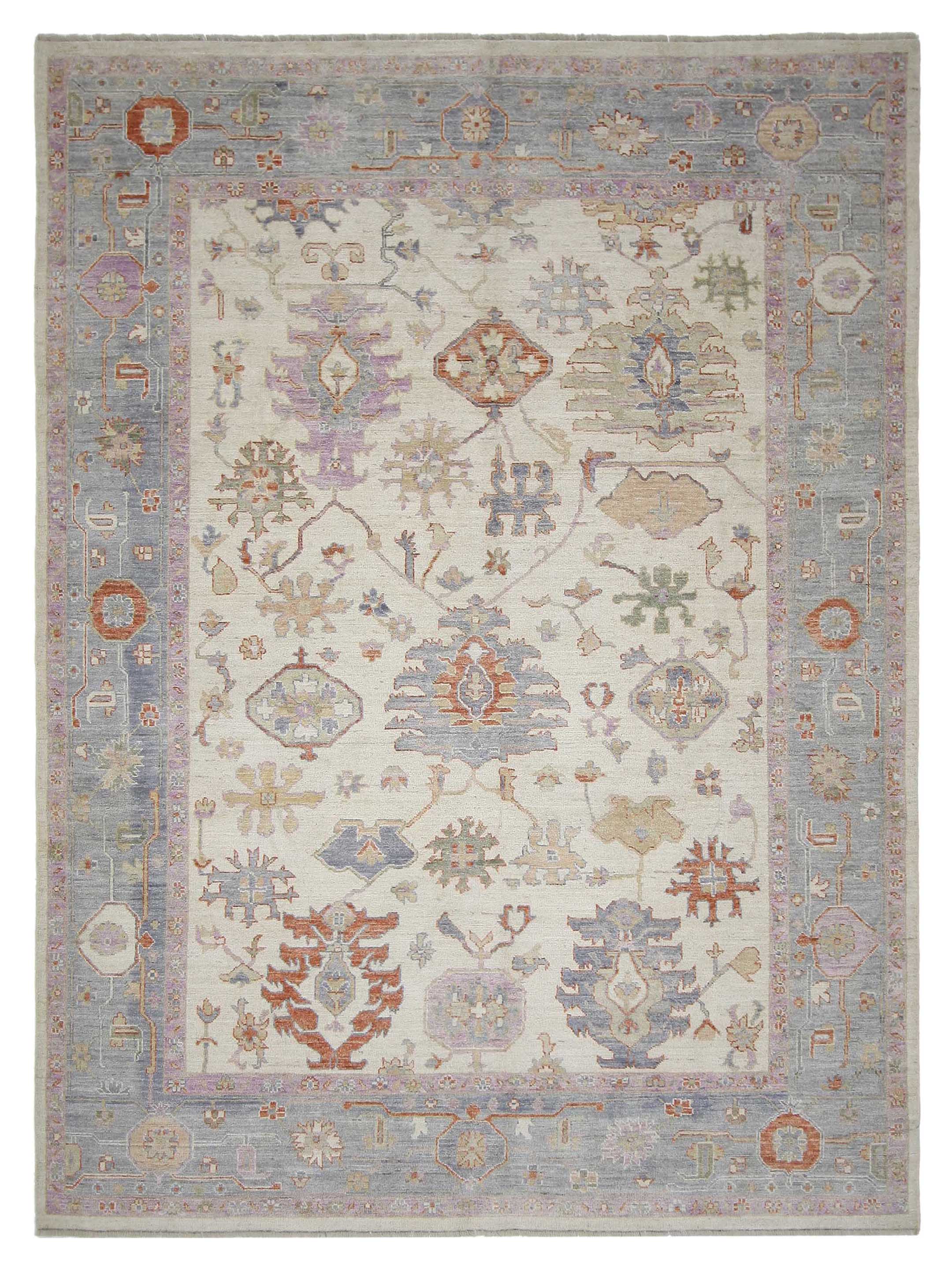 Ushak Wool Weft Hand Knotted Beige 9x12