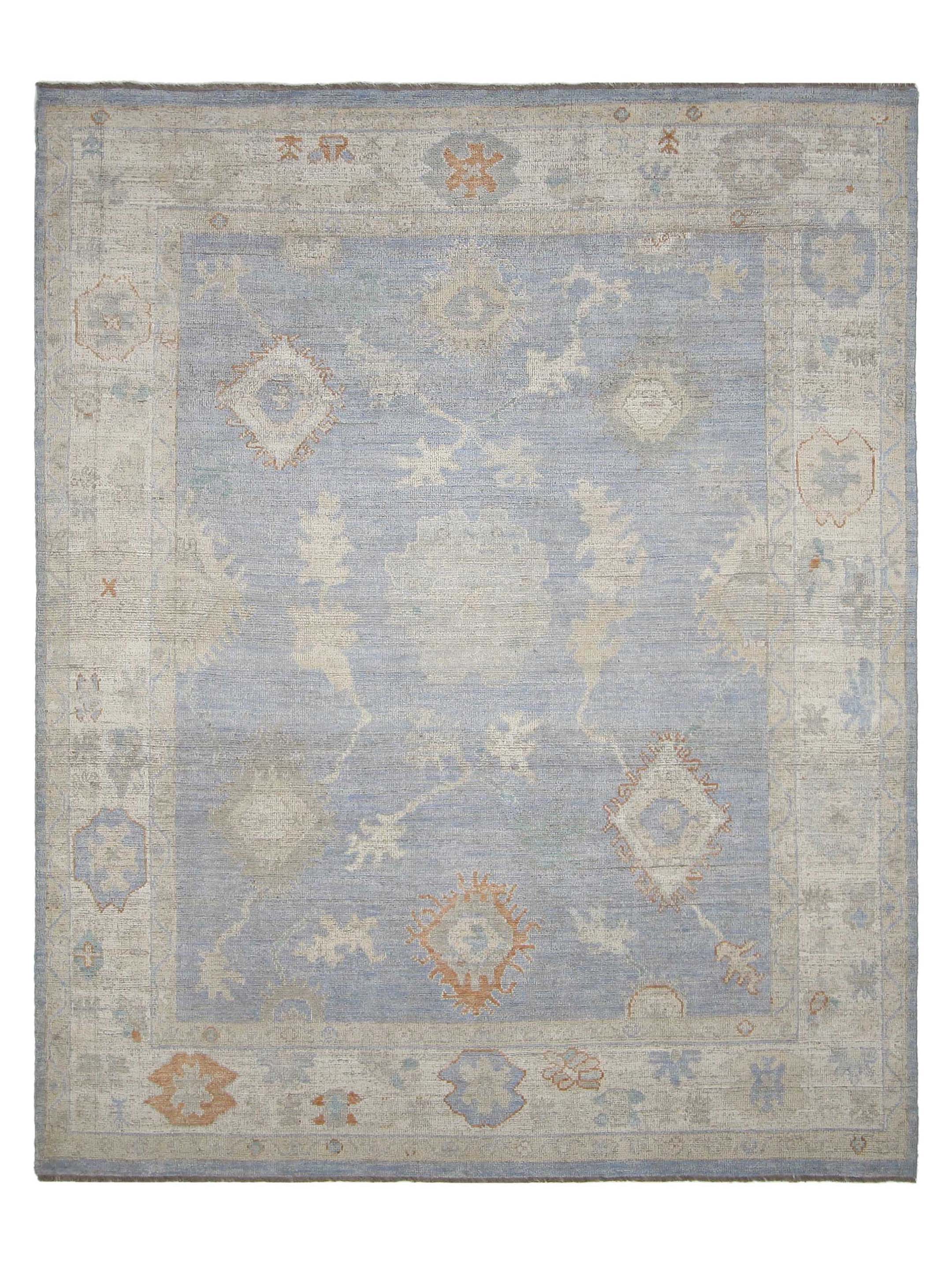 Ushak Wool Weft Hand Knotted Blue 8x10