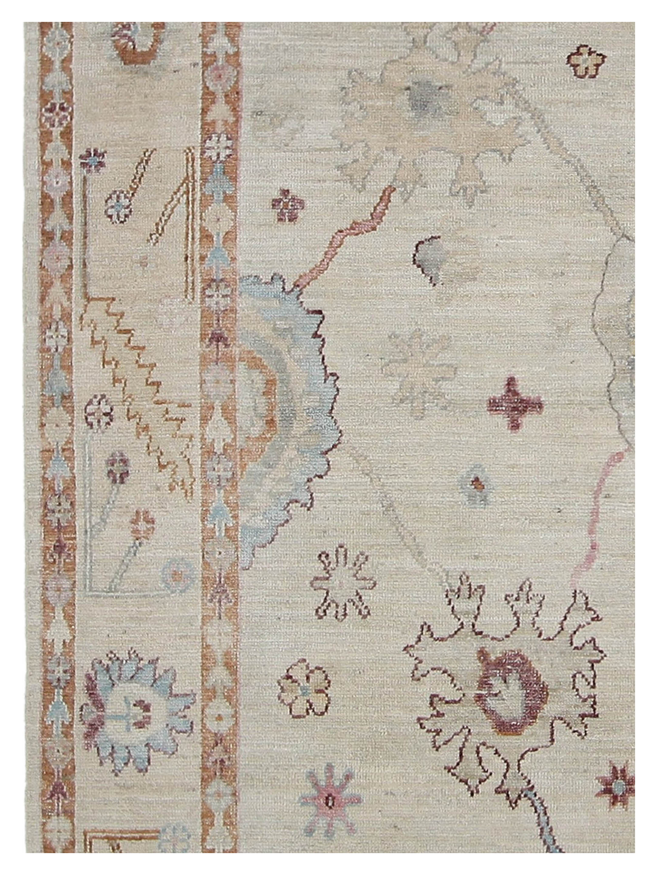 Ushak Wool Weft Hand Knotted Beige 8x10 - Image 4 of 4