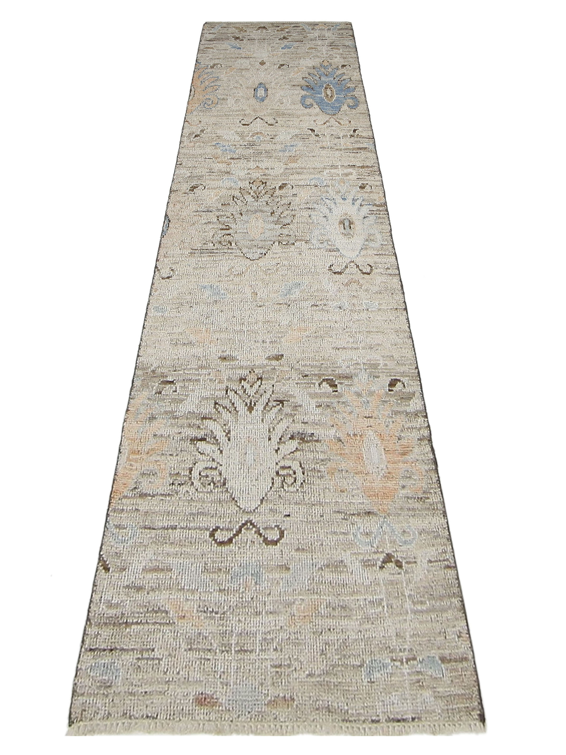Ushak Wool Weft Hand Knotted Brown 2x8 - Image 2 of 4