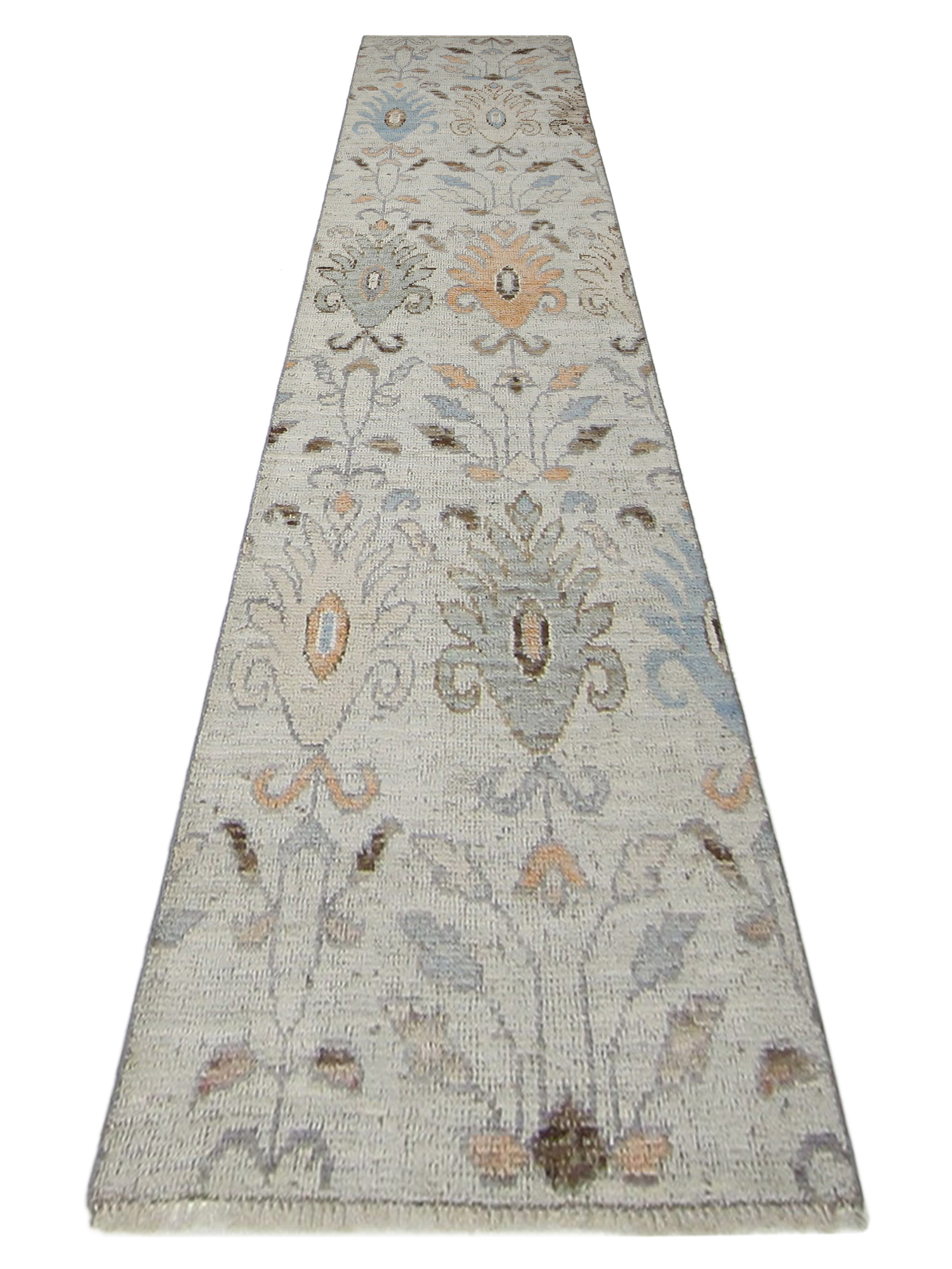 Ushak Wool Weft Hand Knotted Grey 2x8 - Image 2 of 4