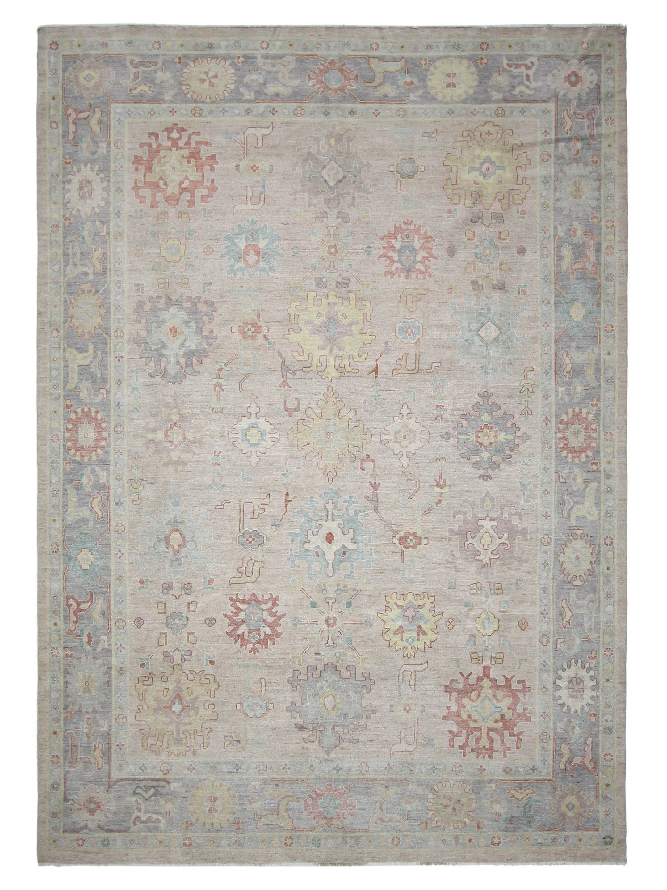 Ushak Wool Weft Hand Knotted Peach 10x14
