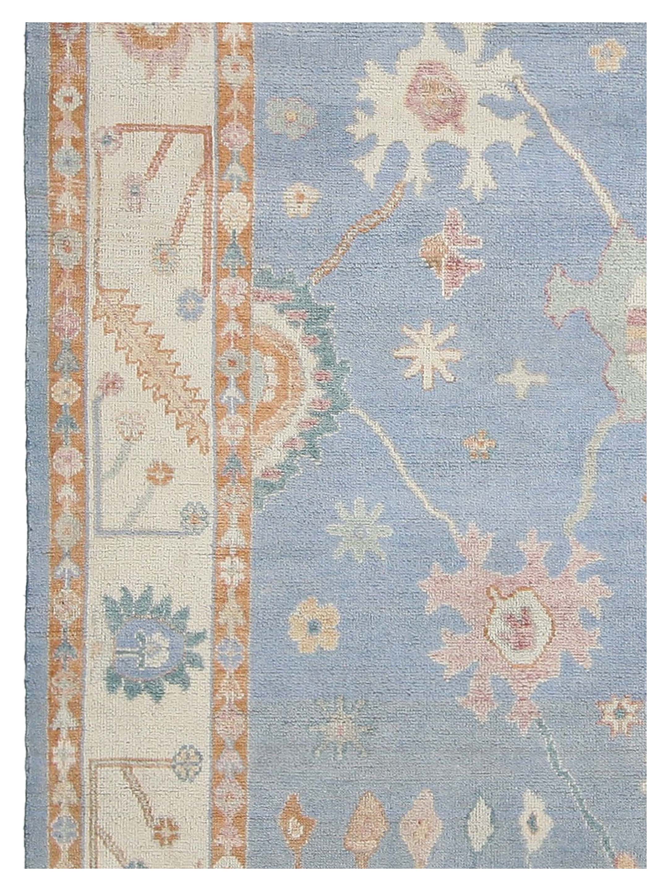 Ushak Wool Weft Hand Knotted Blue 8x10 - Image 4 of 4