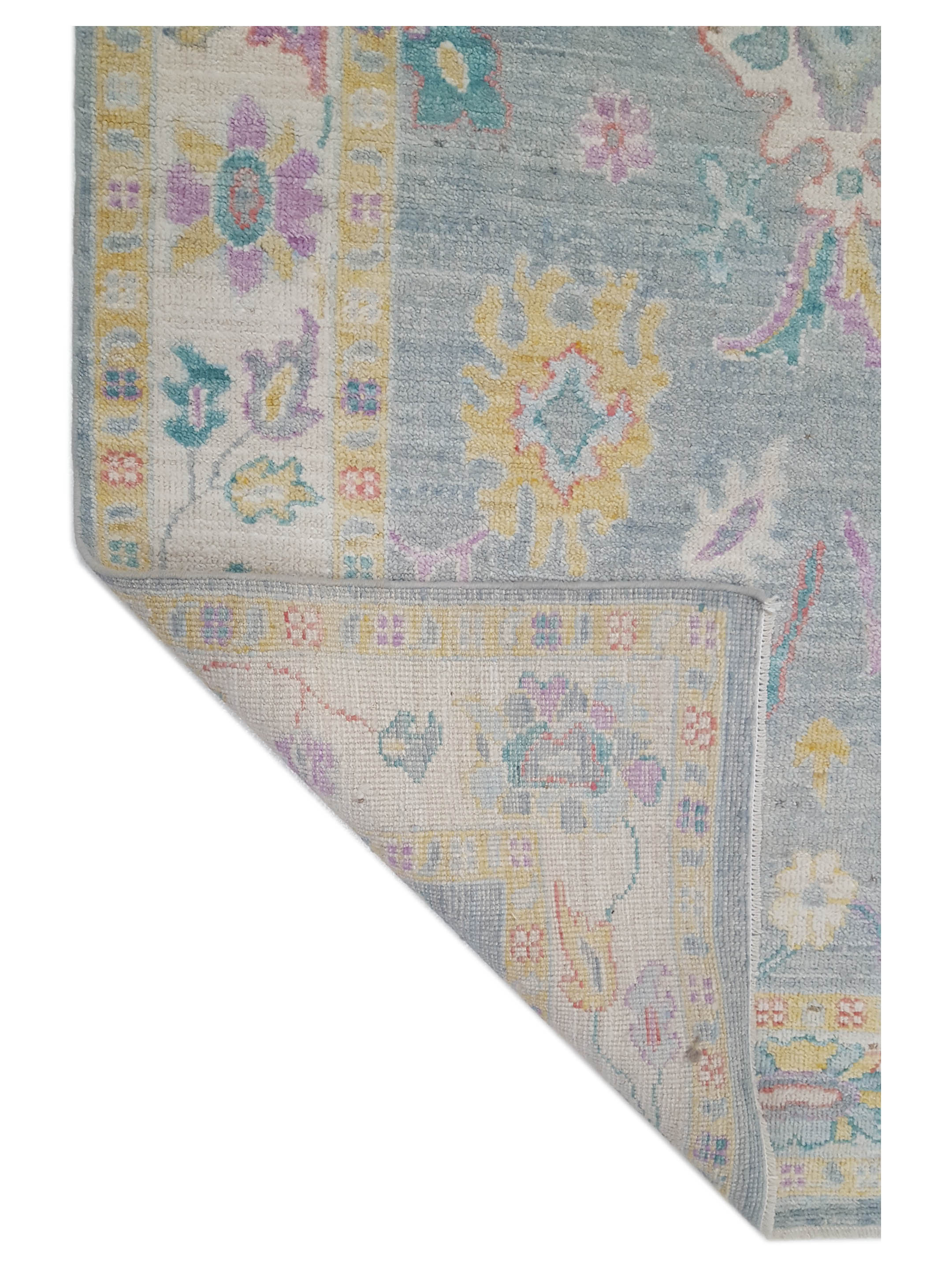 Ushak Wool Weft Hand Knotted Lt.Grey 4x6 - Image 5 of 5