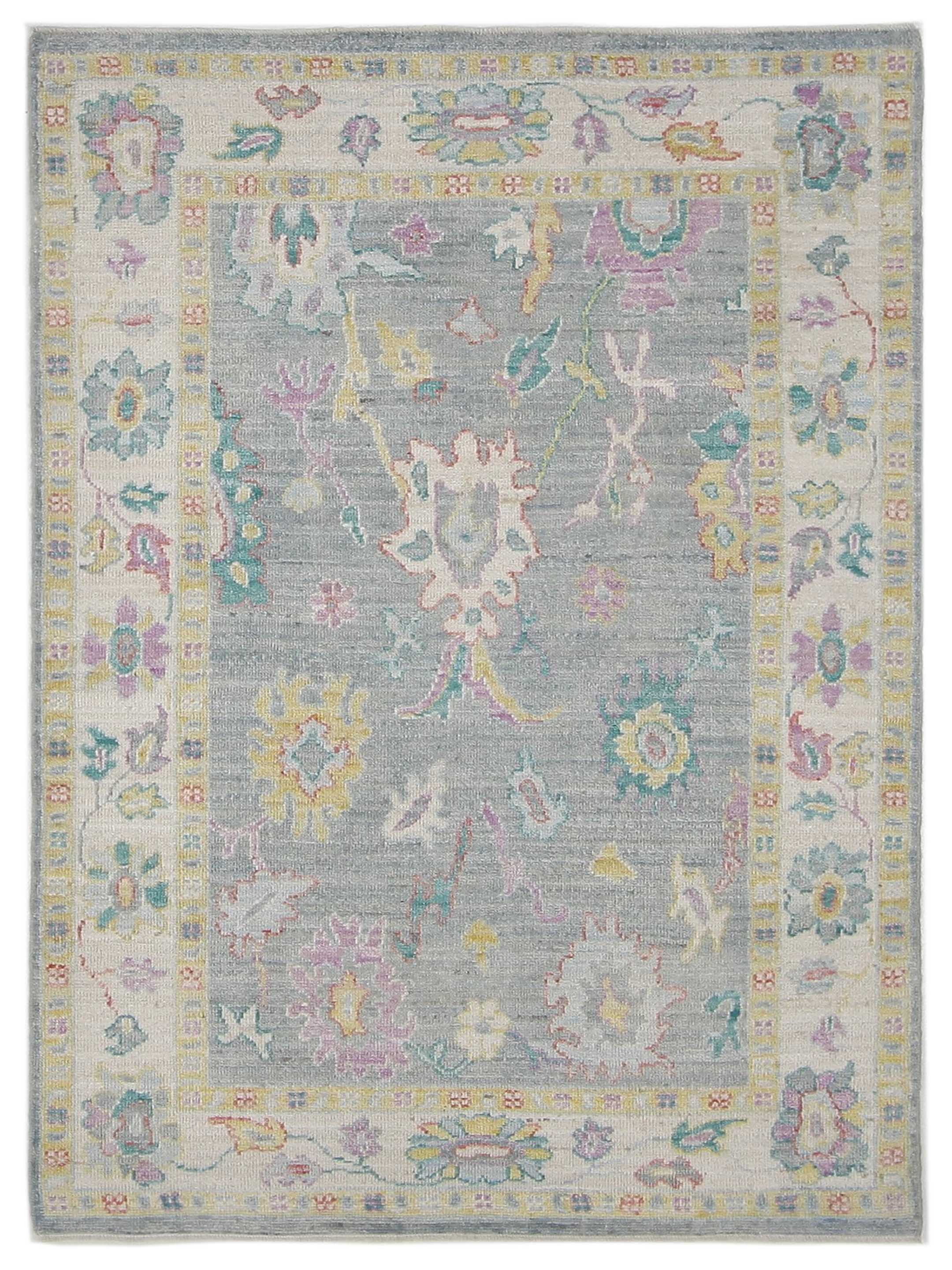 Ushak Wool Weft Hand Knotted Lt.Grey 4x6