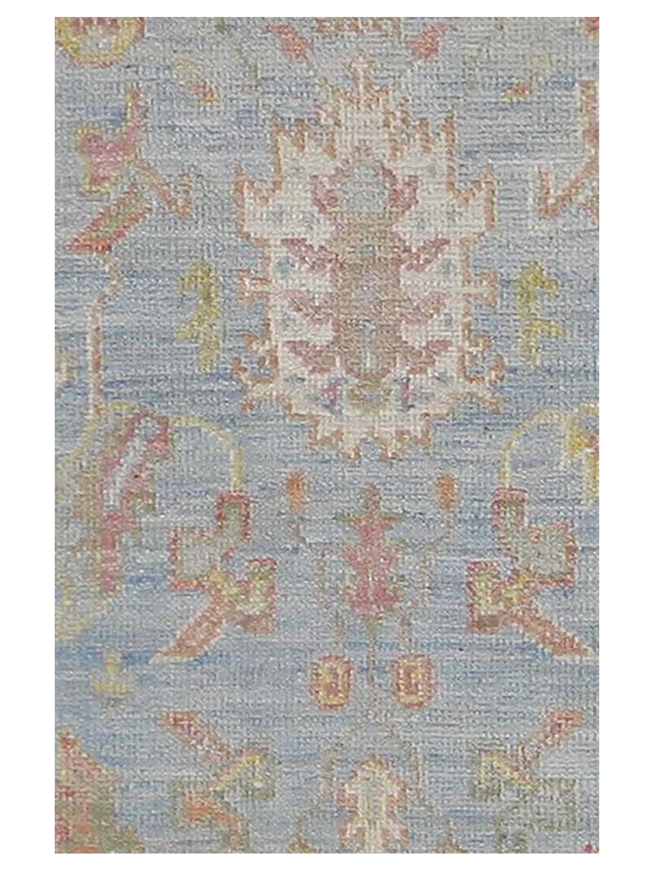 Ushak Wool Weft Hand Knotted Lt.Blue 4x6 - Image 4 of 5