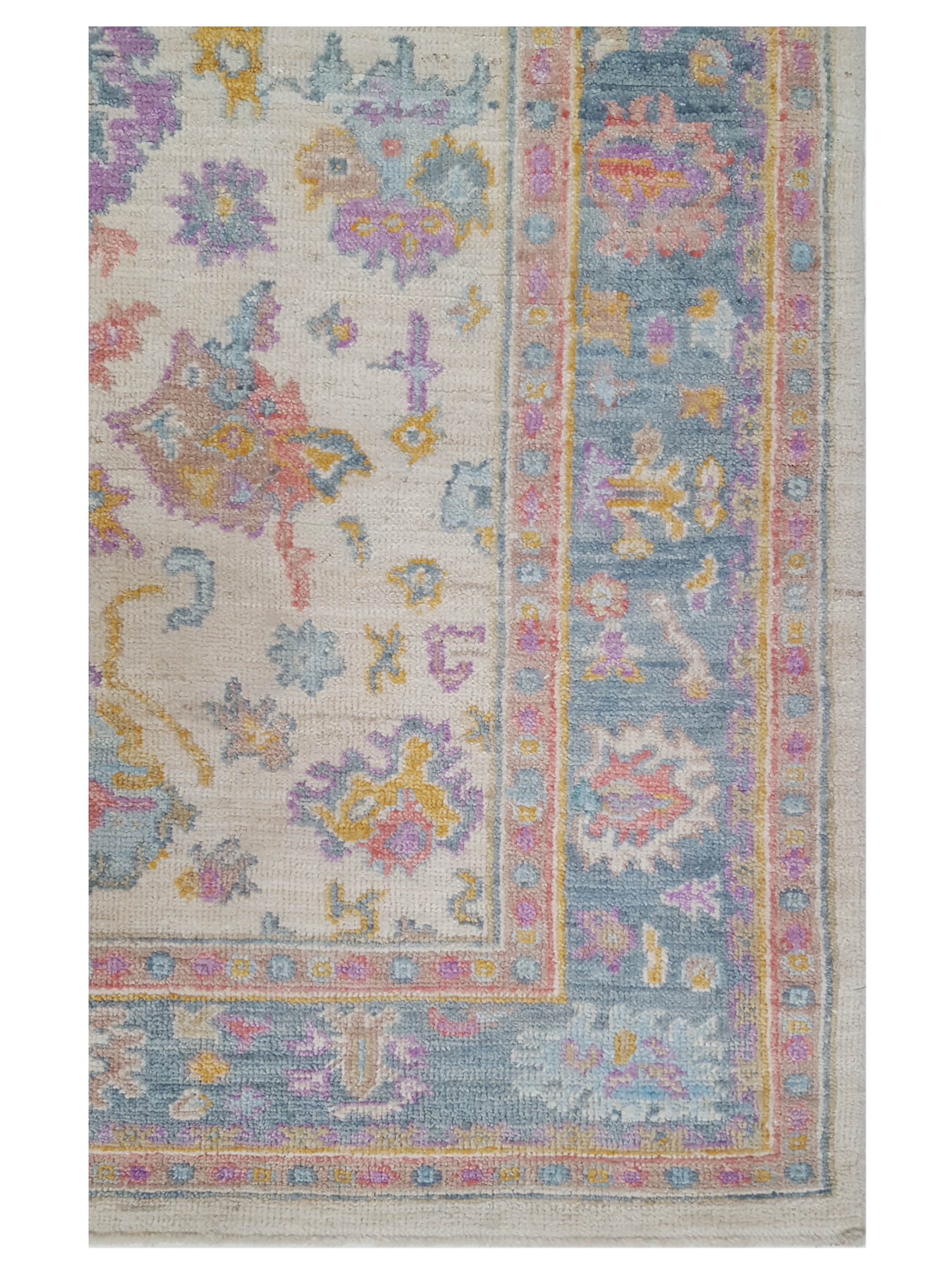 Ushak Wool Weft Hand Knotted Ivory 4x6 - Image 3 of 5