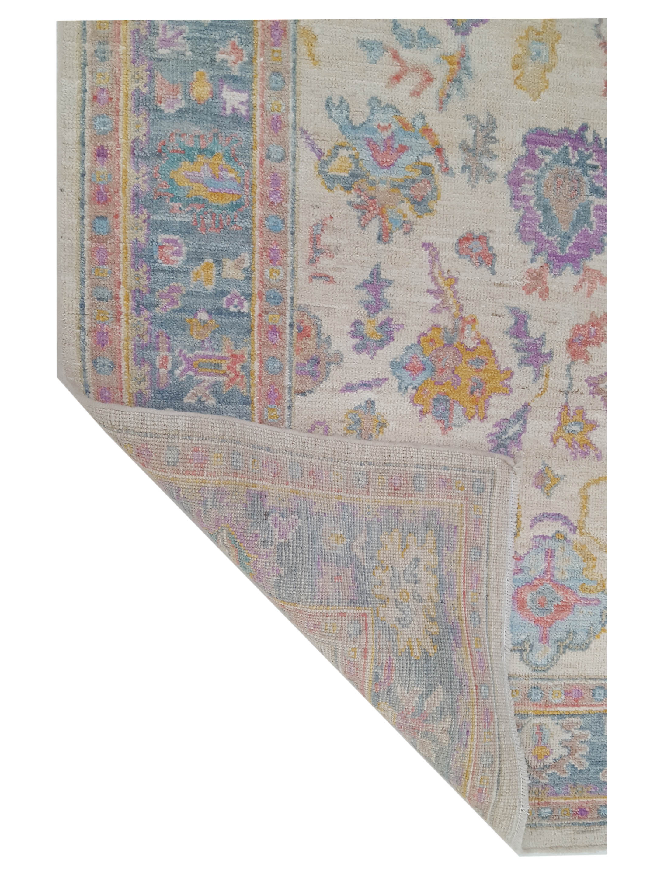 Ushak Wool Weft Hand Knotted Ivory 4x6 - Image 5 of 5