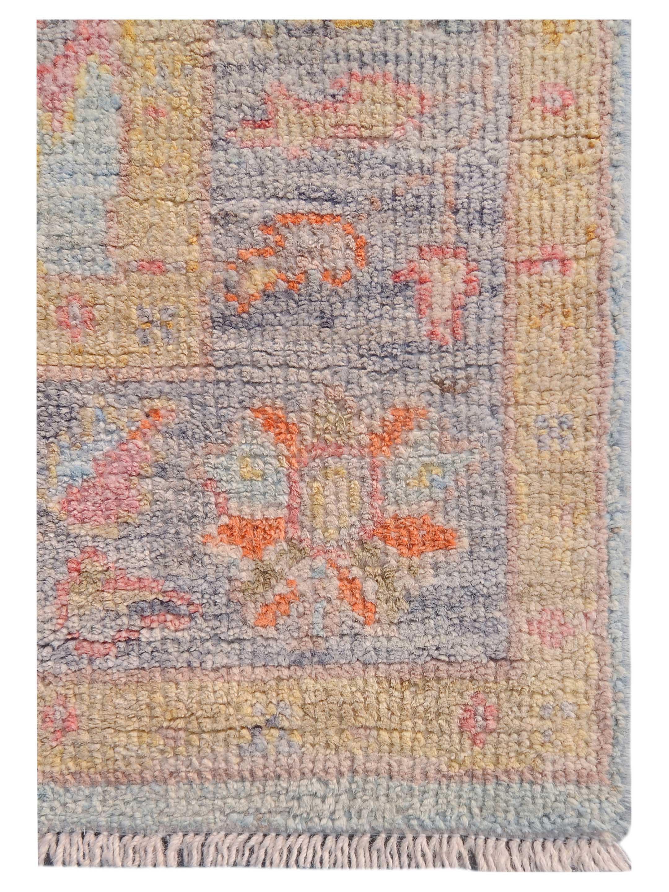 Ushak Wool Weft Hand Knotted Lt.Blue 4x6 - Image 8 of 9