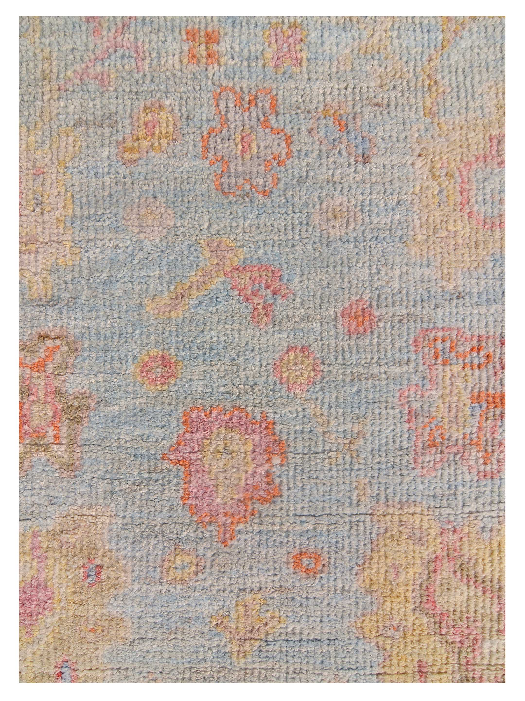 Ushak Wool Weft Hand Knotted Lt.Blue 4x6 - Image 4 of 9