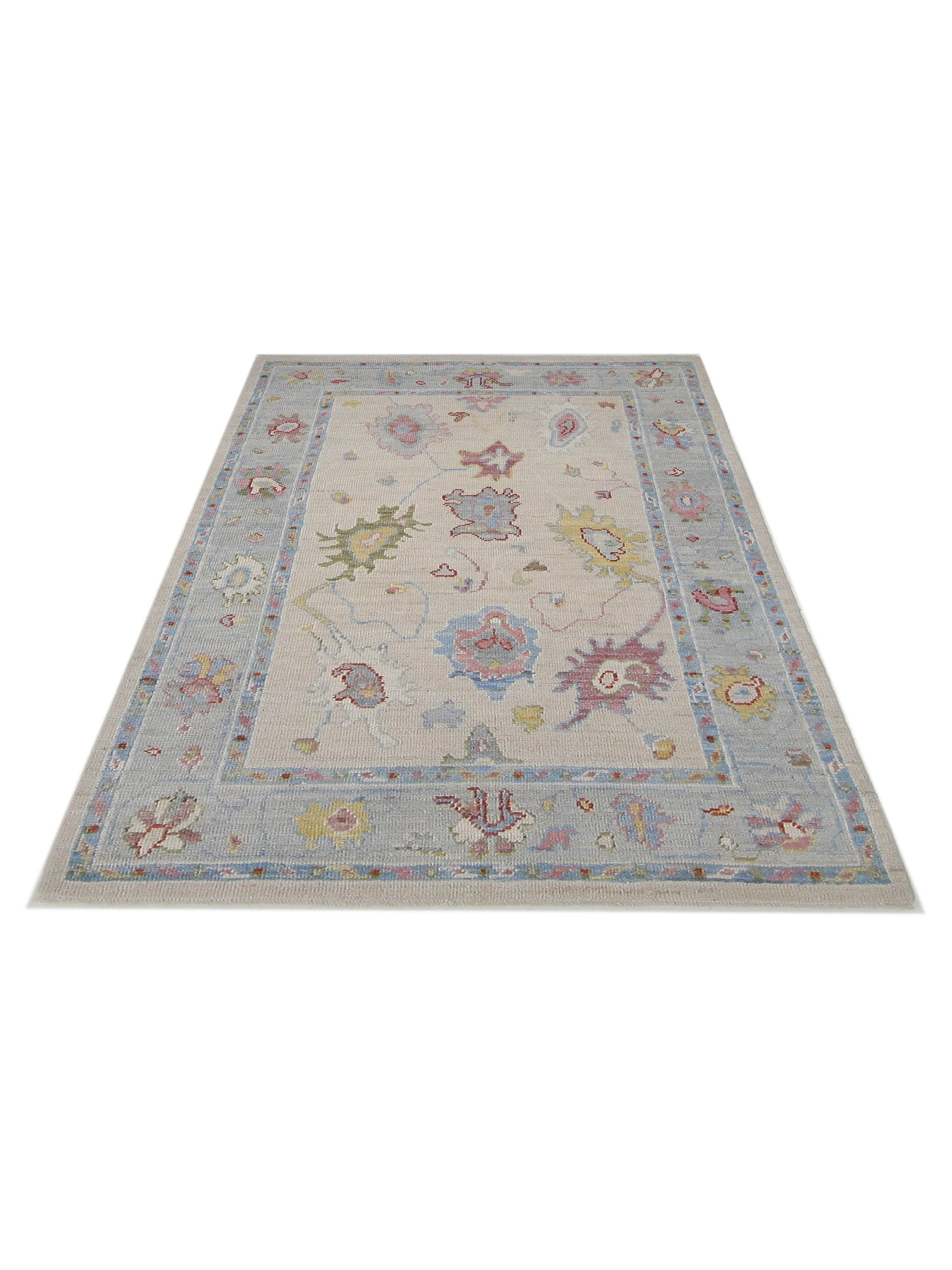 Ushak Wool Weft Hand Knotted Ivory 4x6 - Image 2 of 5