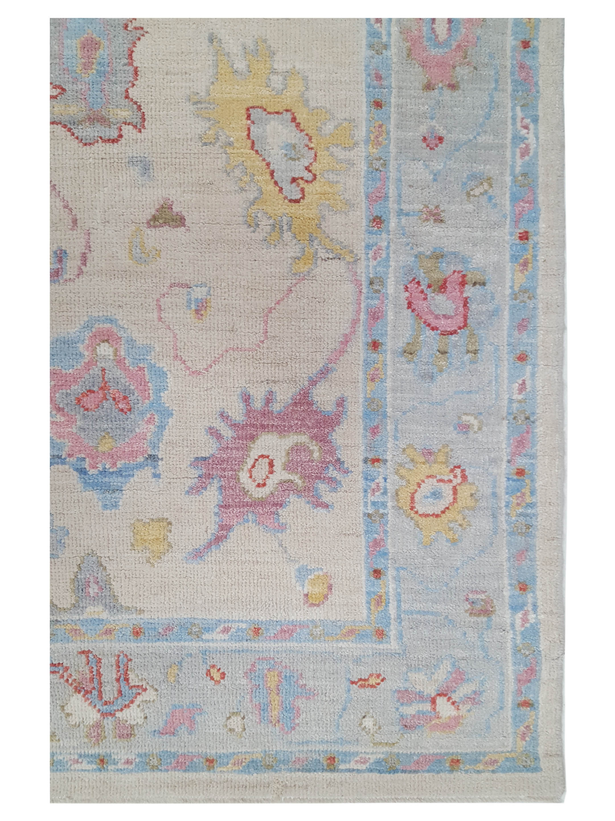 Ushak Wool Weft Hand Knotted Ivory 4x6 - Image 3 of 5