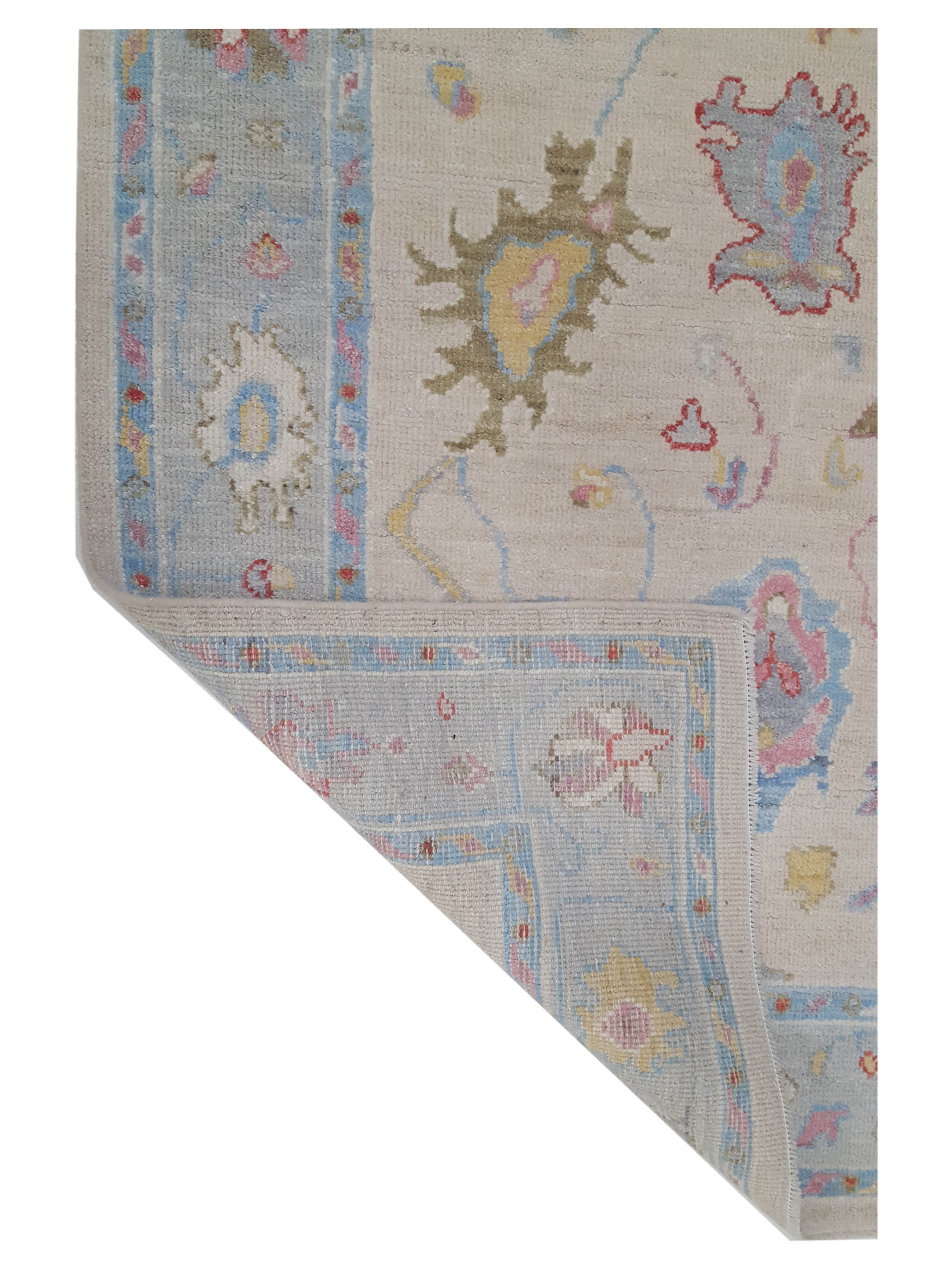 Ushak Wool Weft Hand Knotted Ivory 4x6 - Image 5 of 5