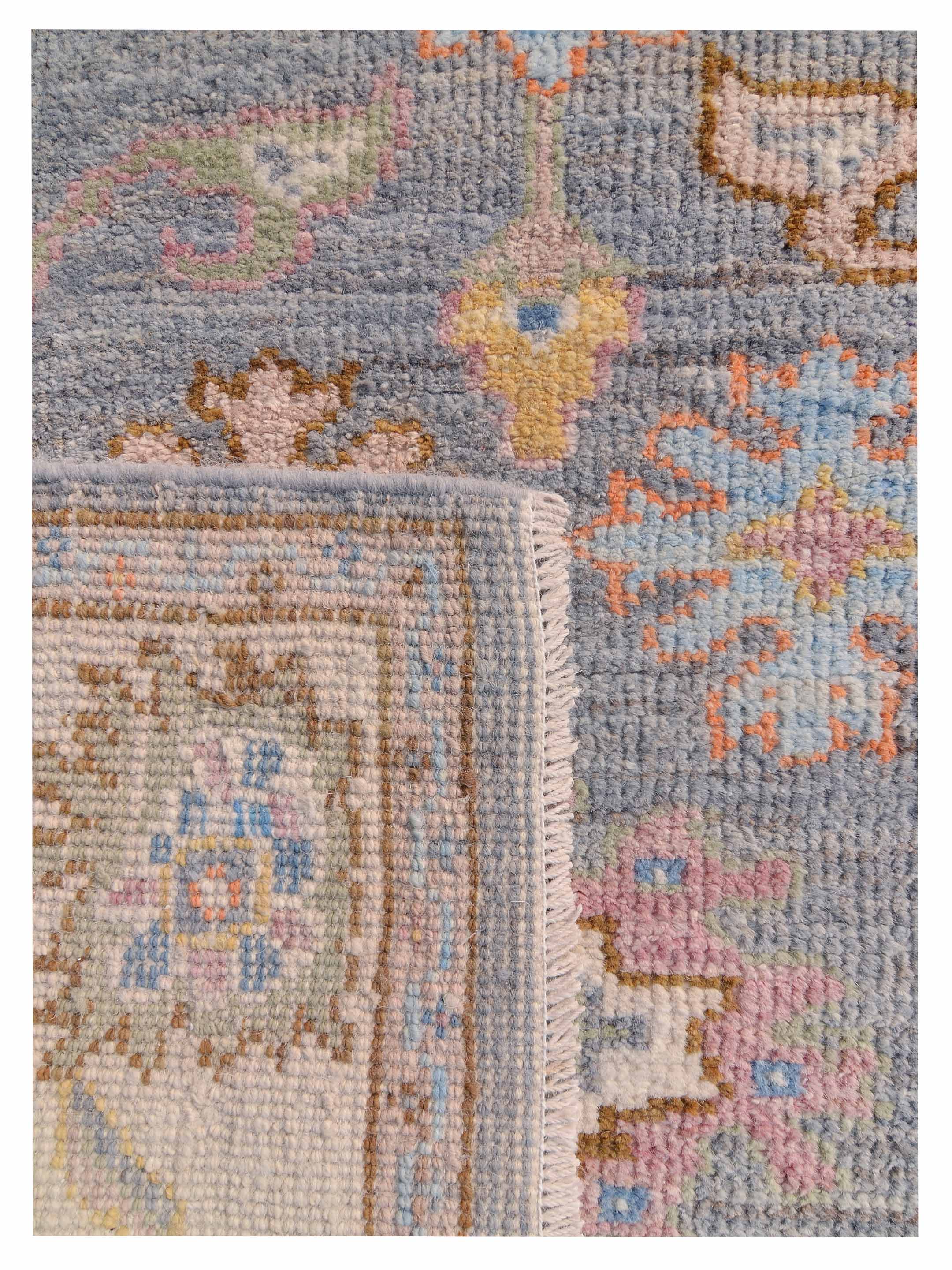 Ushak Wool Weft Hand Knotted Grey 4x6 - Image 5 of 9