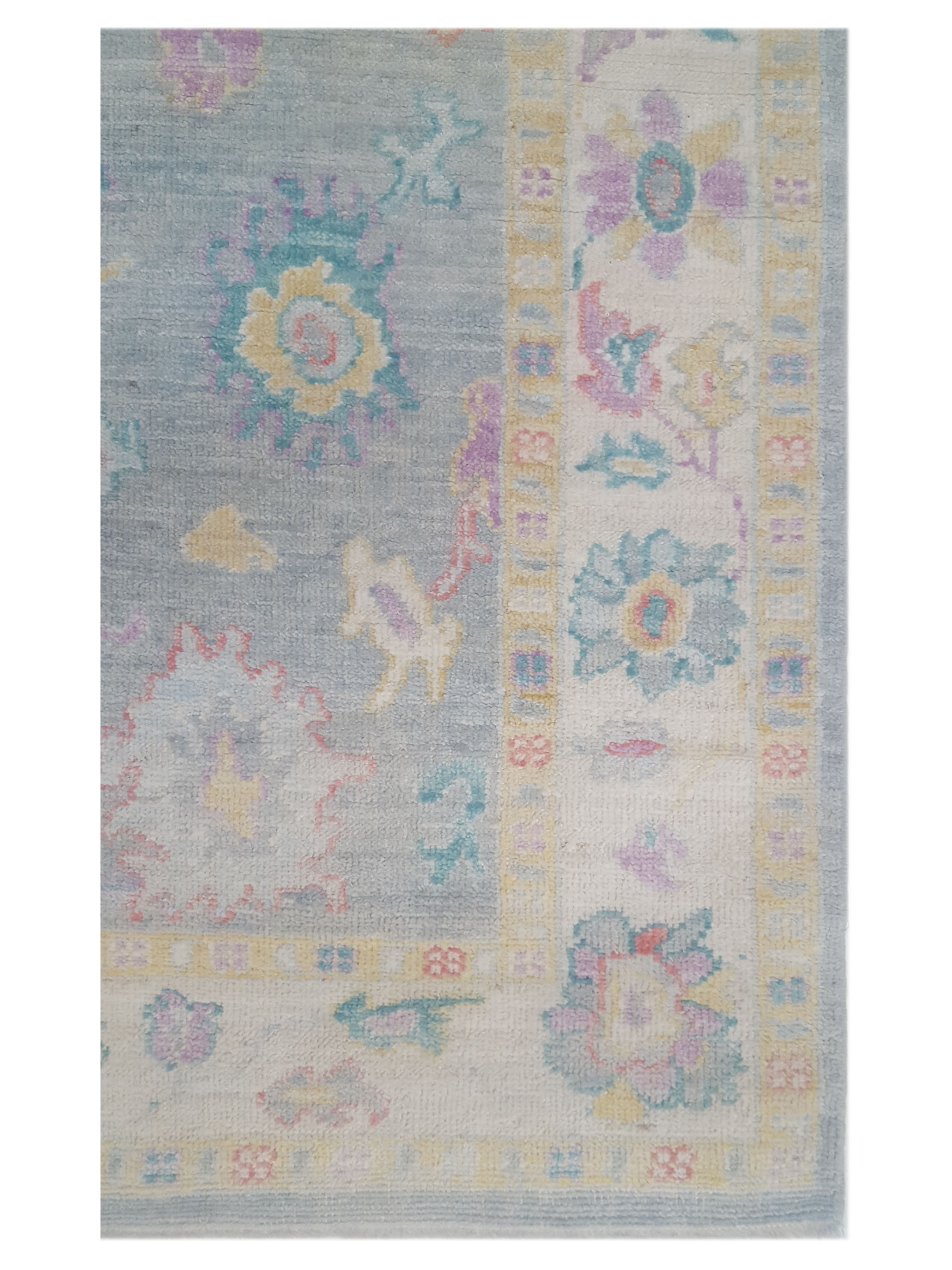 Ushak Wool Weft Hand Knotted Lt.Grey 4x6 - Image 3 of 5