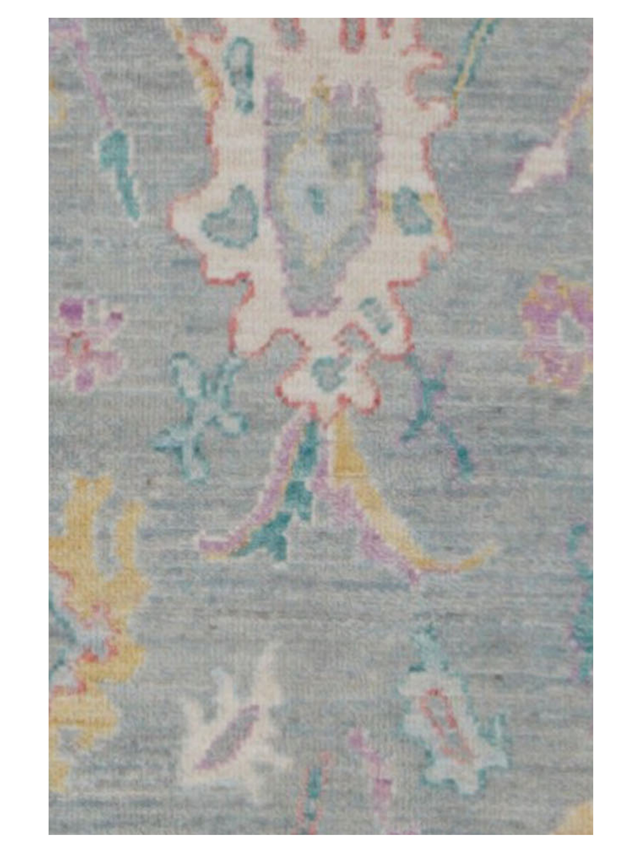 Ushak Wool Weft Hand Knotted Lt.Grey 4x6 - Image 4 of 5