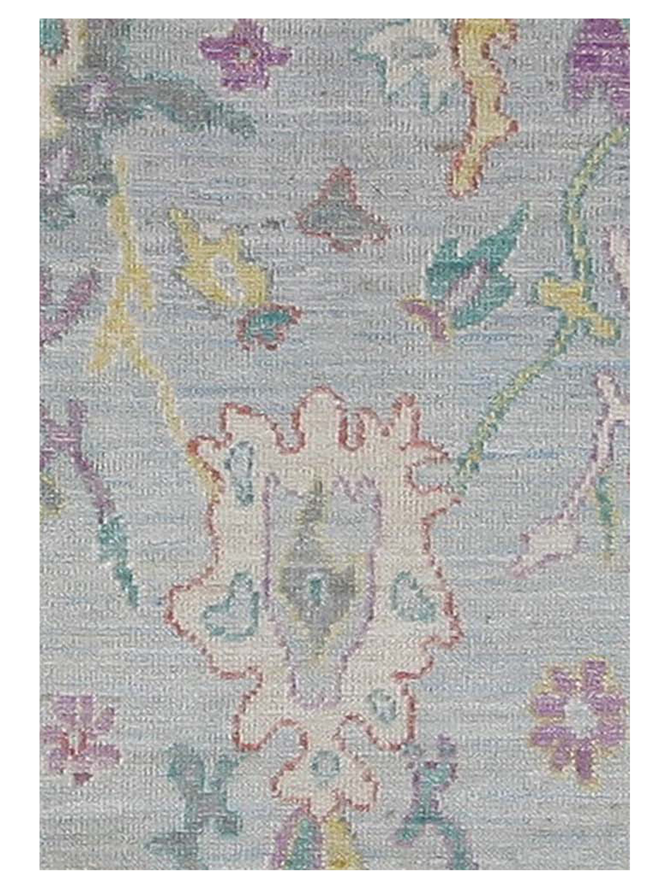 Ushak Wool Weft Hand Knotted Lt.Blue 4x6 - Image 4 of 5