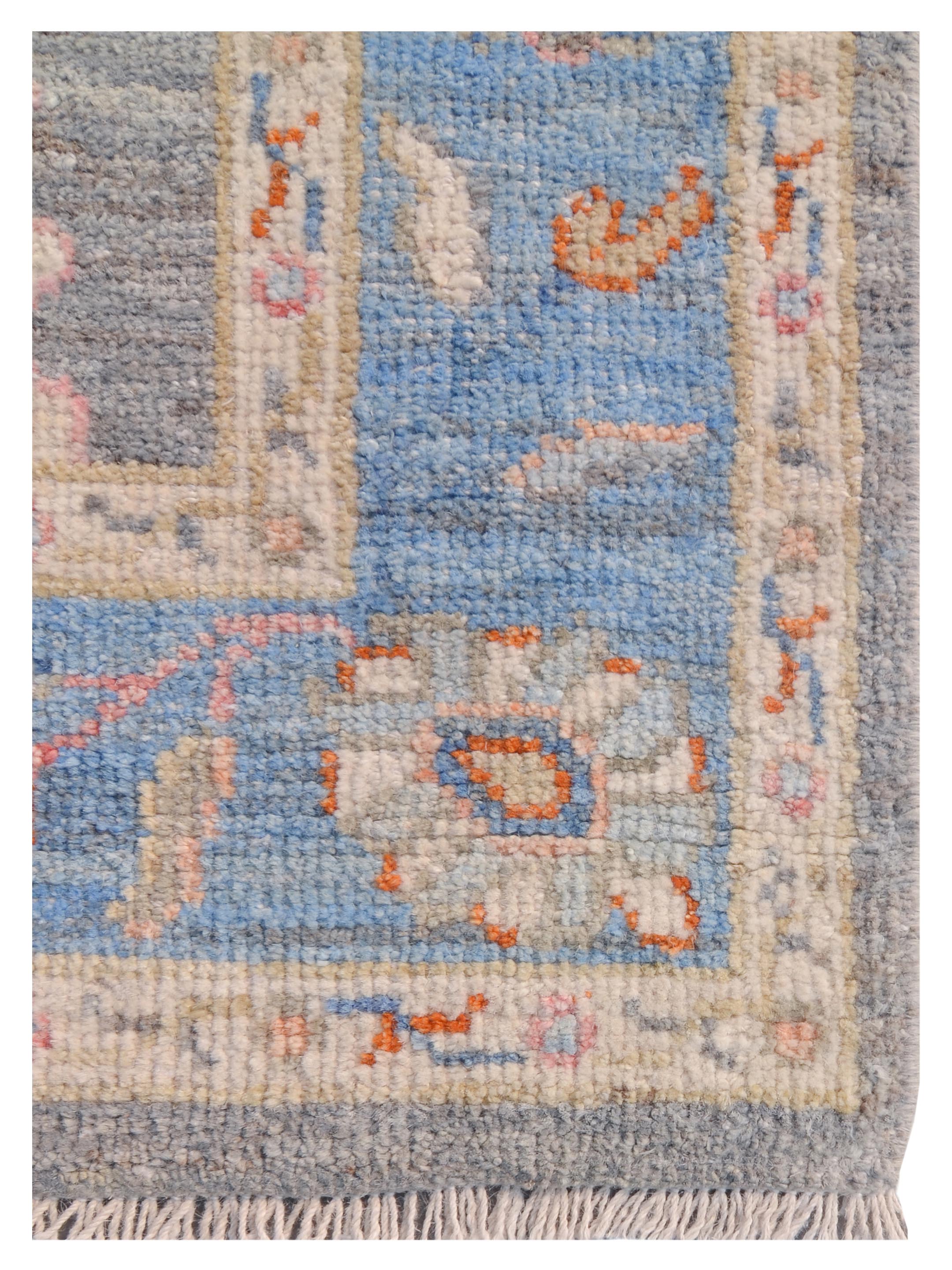 Ushak Wool Weft Hand Knotted Grey 4x6 - Image 8 of 9