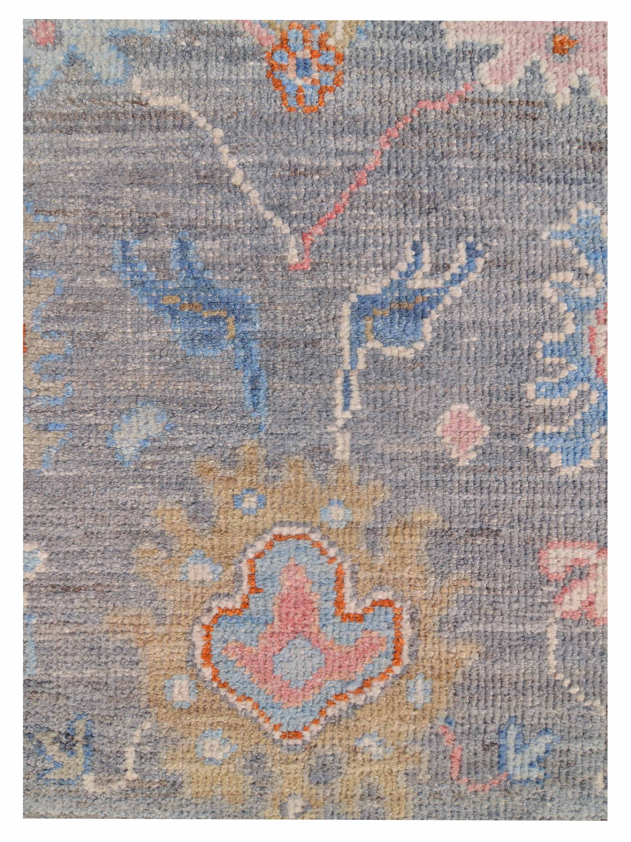 Ushak Wool Weft Hand Knotted Grey 4x6 - Image 4 of 9