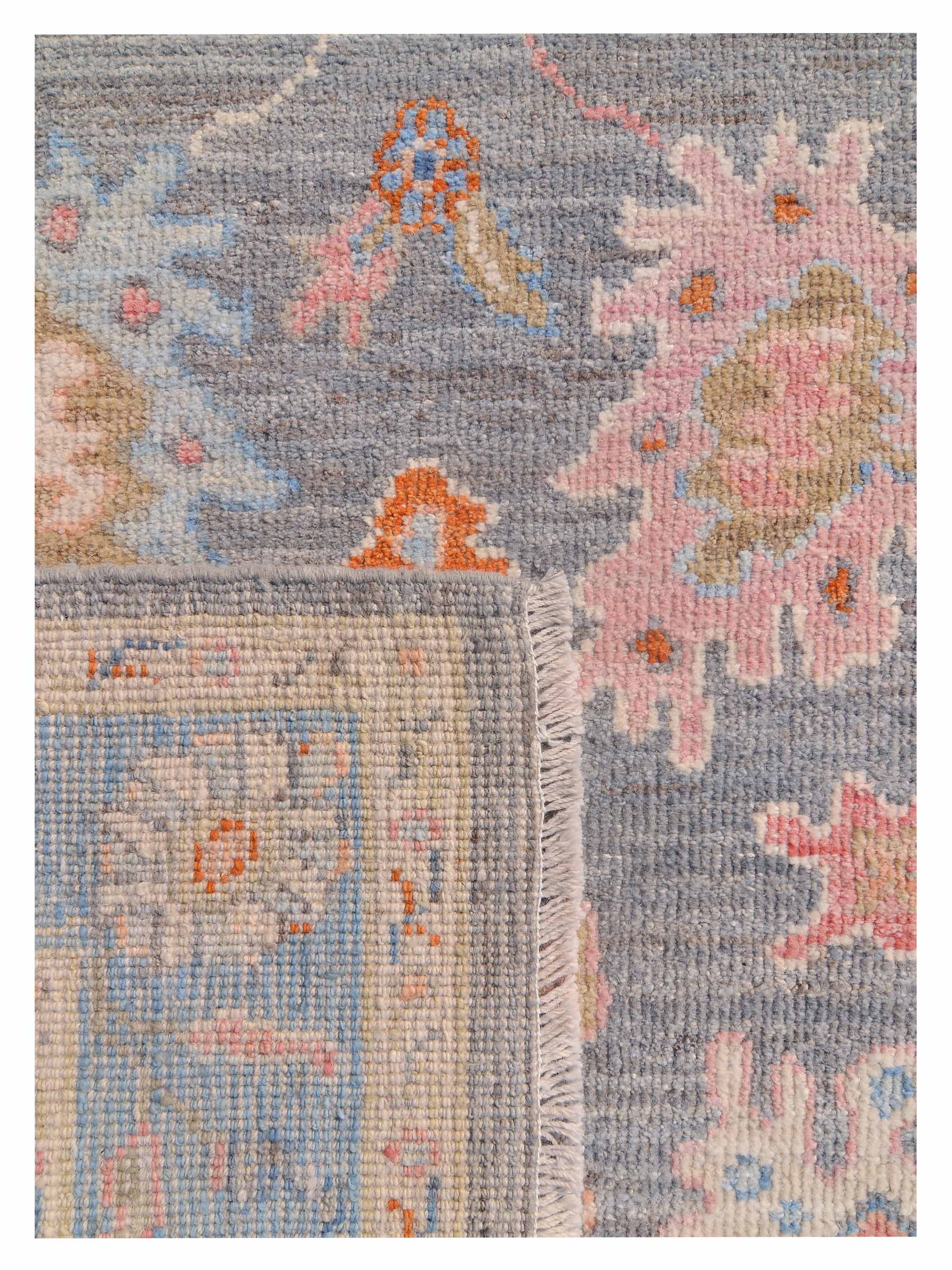Ushak Wool Weft Hand Knotted Grey 4x6 - Image 5 of 9