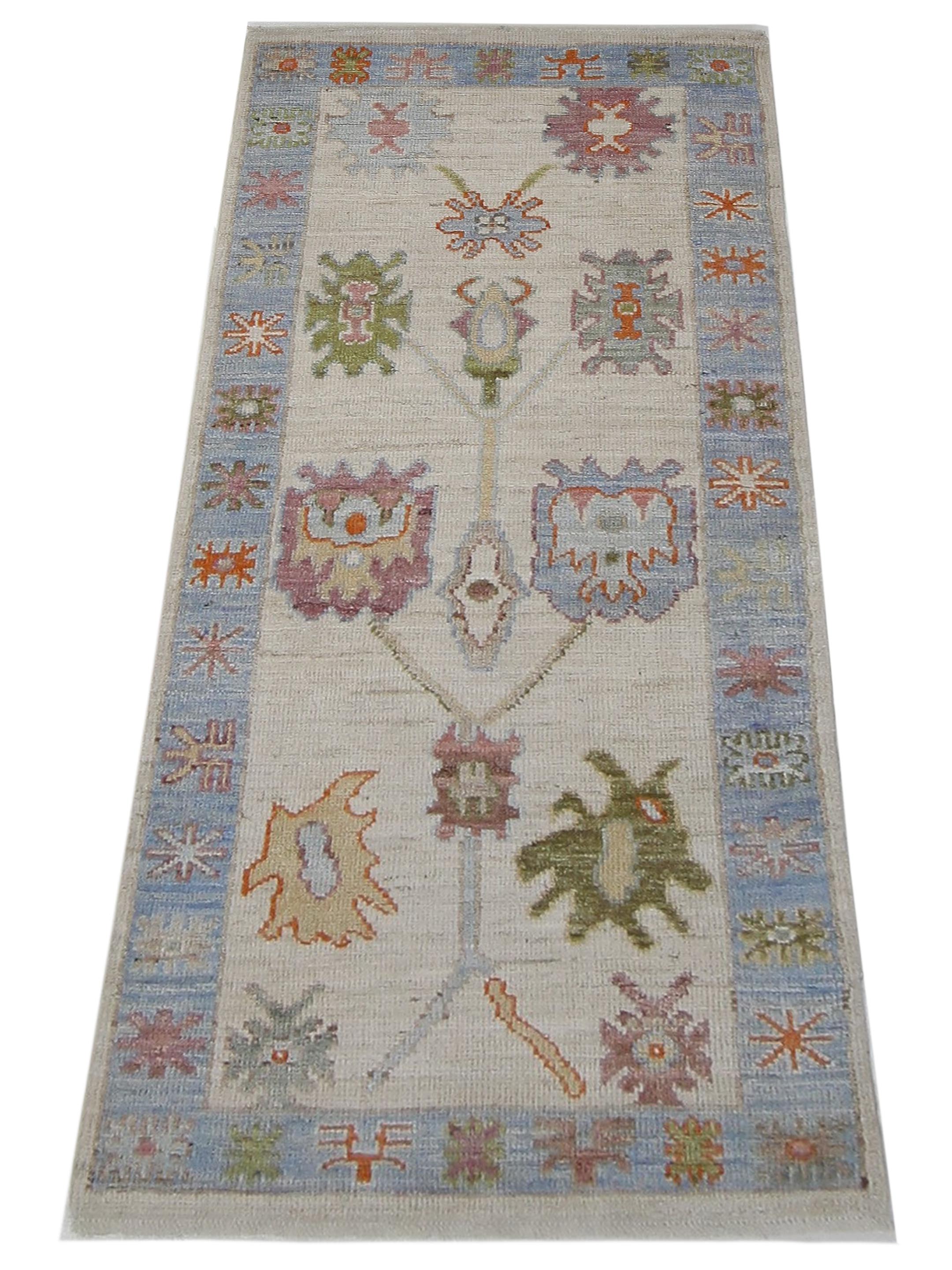 Ushak Wool Weft Hand Knotted Ivory 2.6x6 - Image 2 of 5