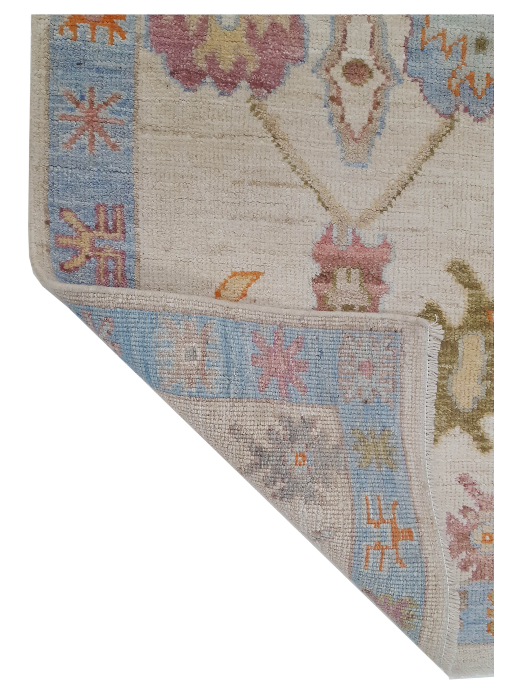 Ushak Wool Weft Hand Knotted Ivory 2.6x6 - Image 5 of 5