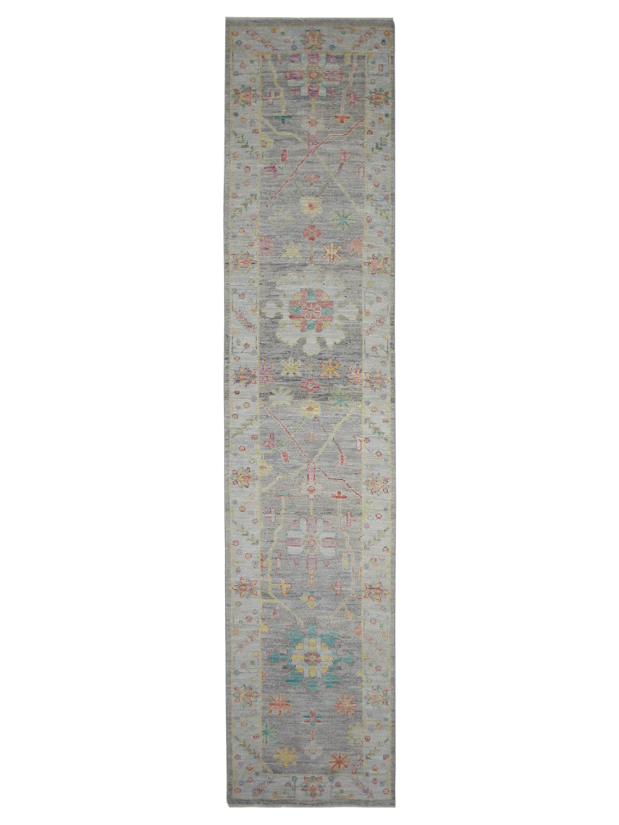 Ushak Wool Weft Hand Knotted Grey 3x12