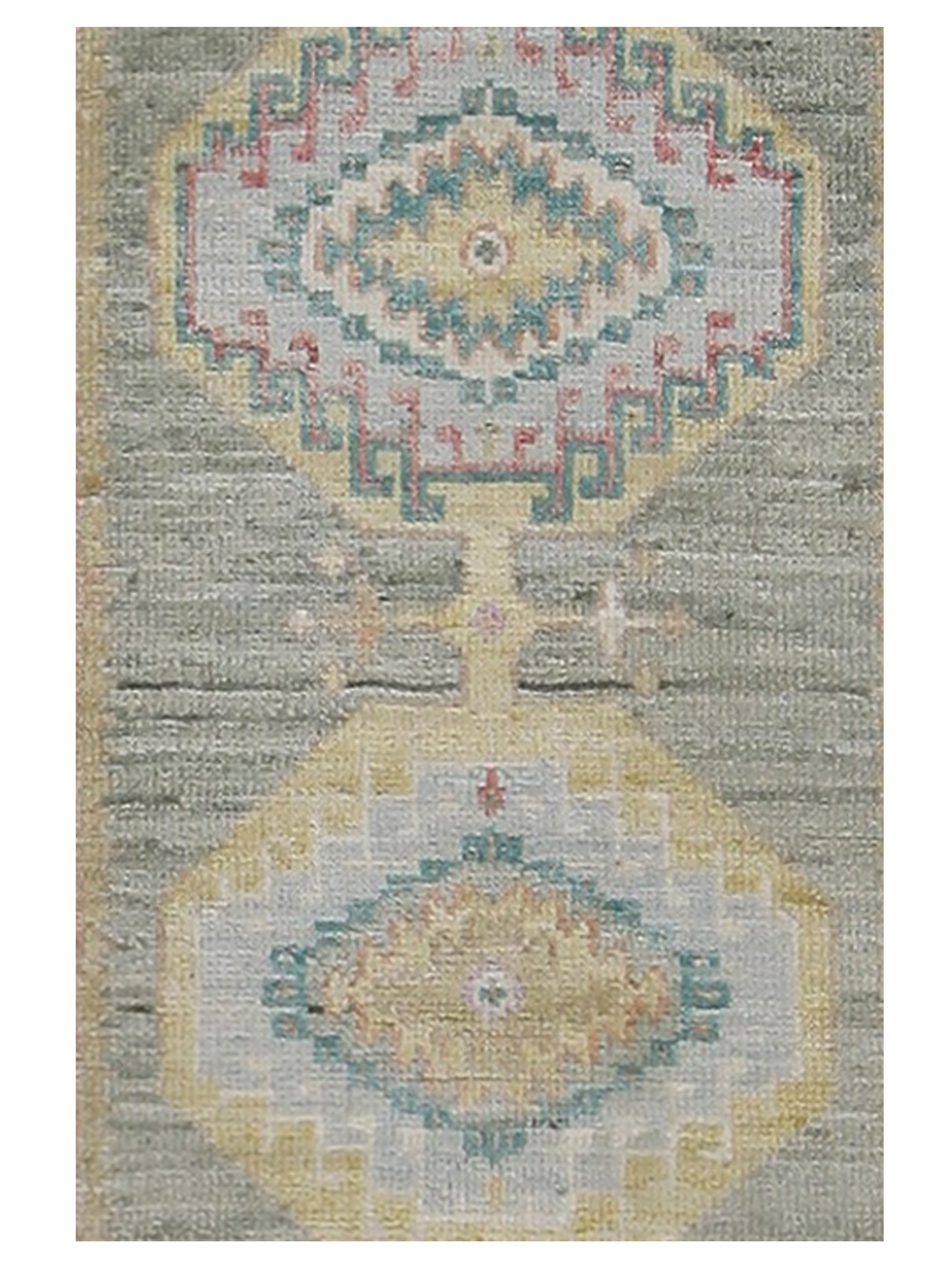 Ushak Wool Weft Hand Knotted Lt.Green 3x10 - Image 4 of 5