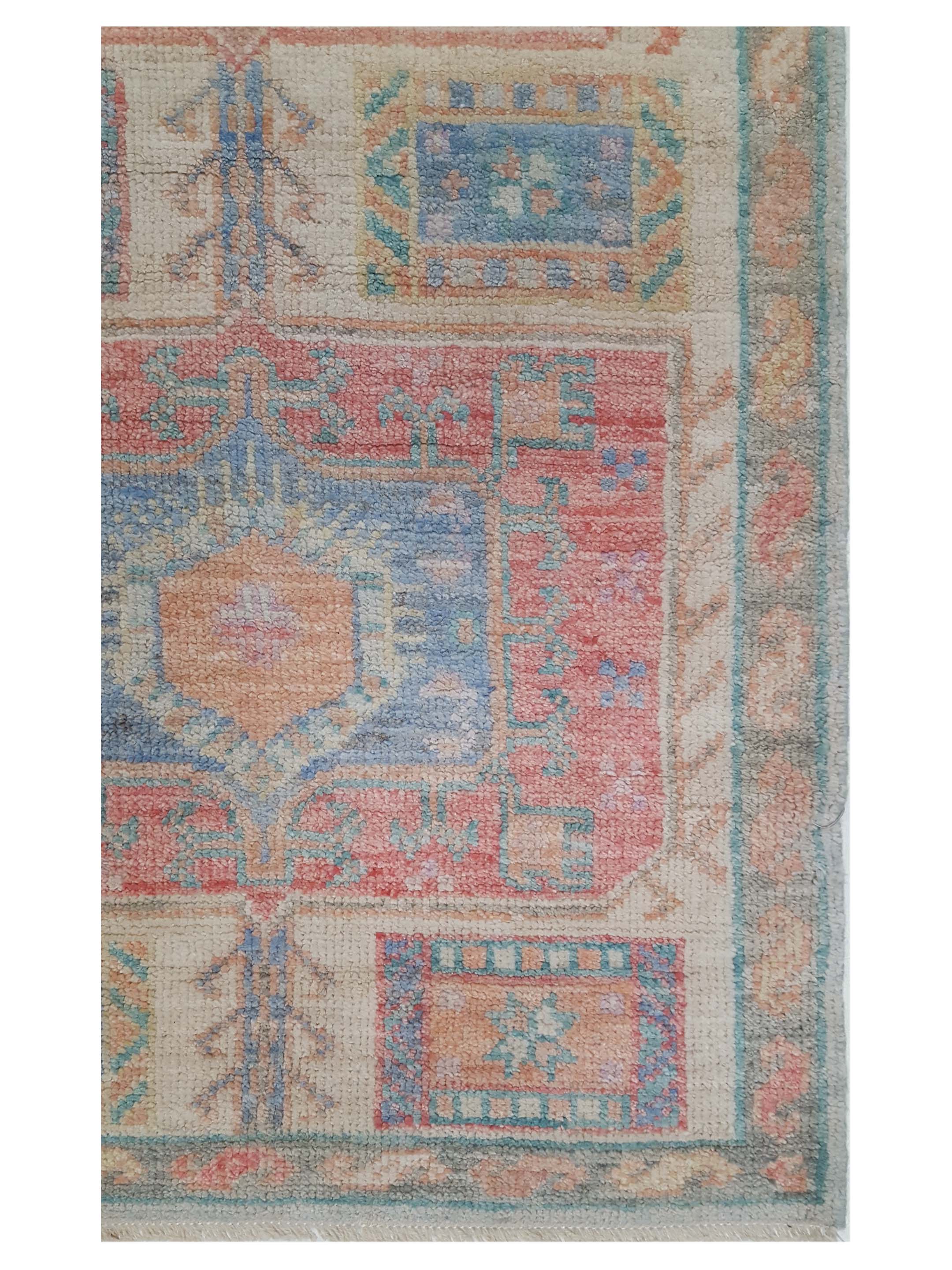 Ushak Wool Weft Hand Knotted Beige 3x10 - Image 3 of 4