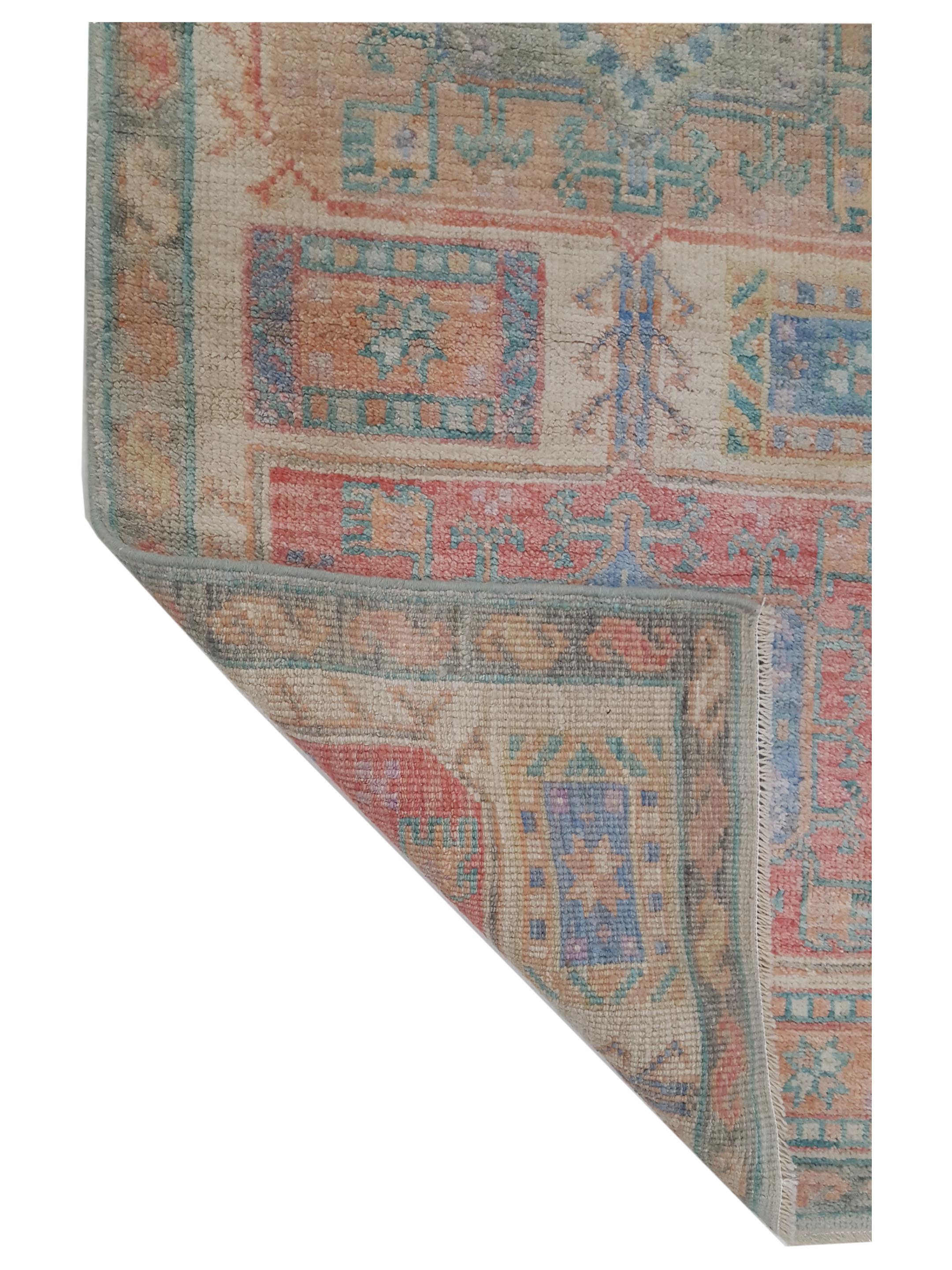 Ushak Wool Weft Hand Knotted Beige 3x10 - Image 4 of 4