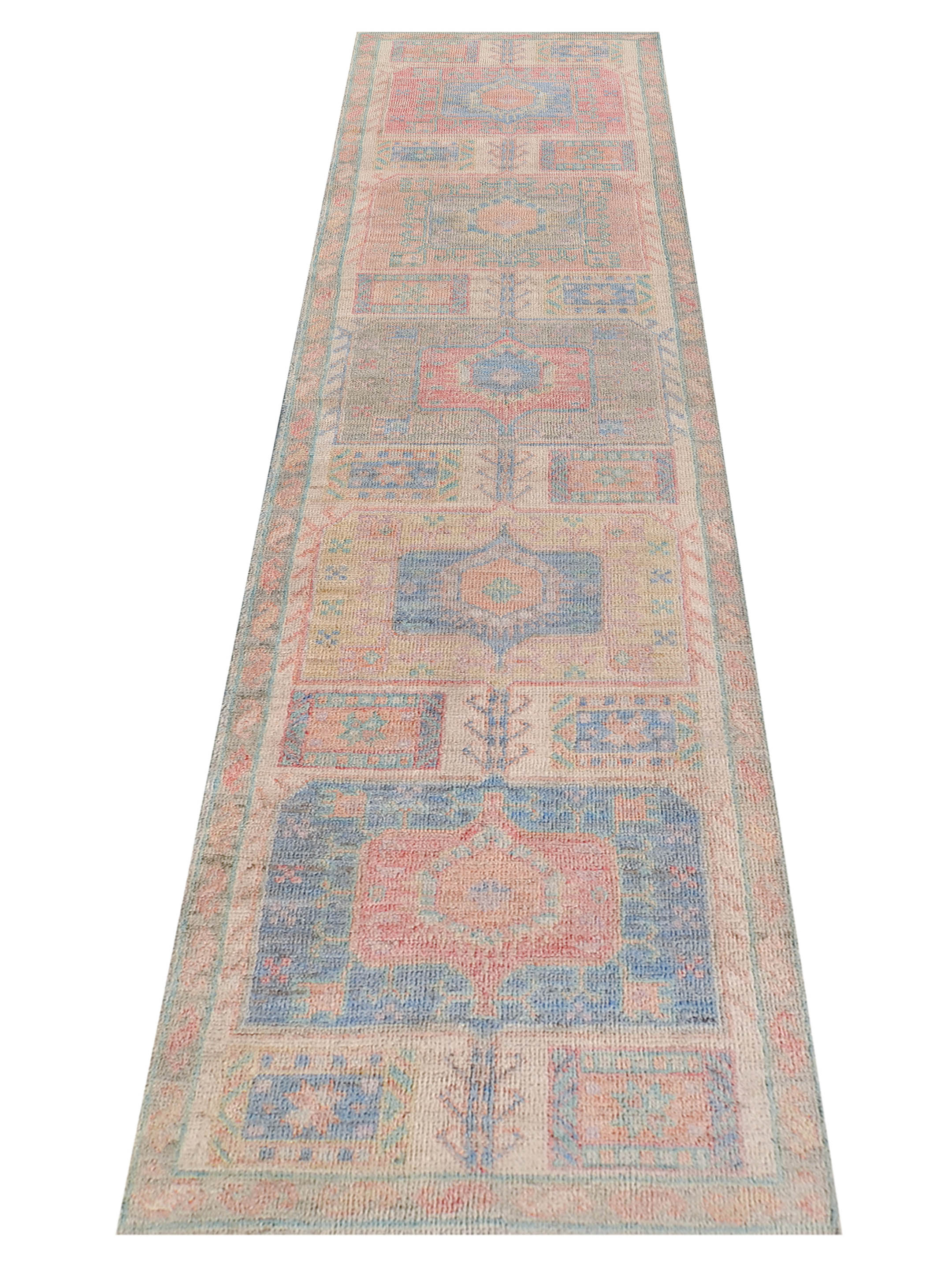 Ushak Wool Weft Hand Knotted Beige 2.6x10 - Image 7 of 9
