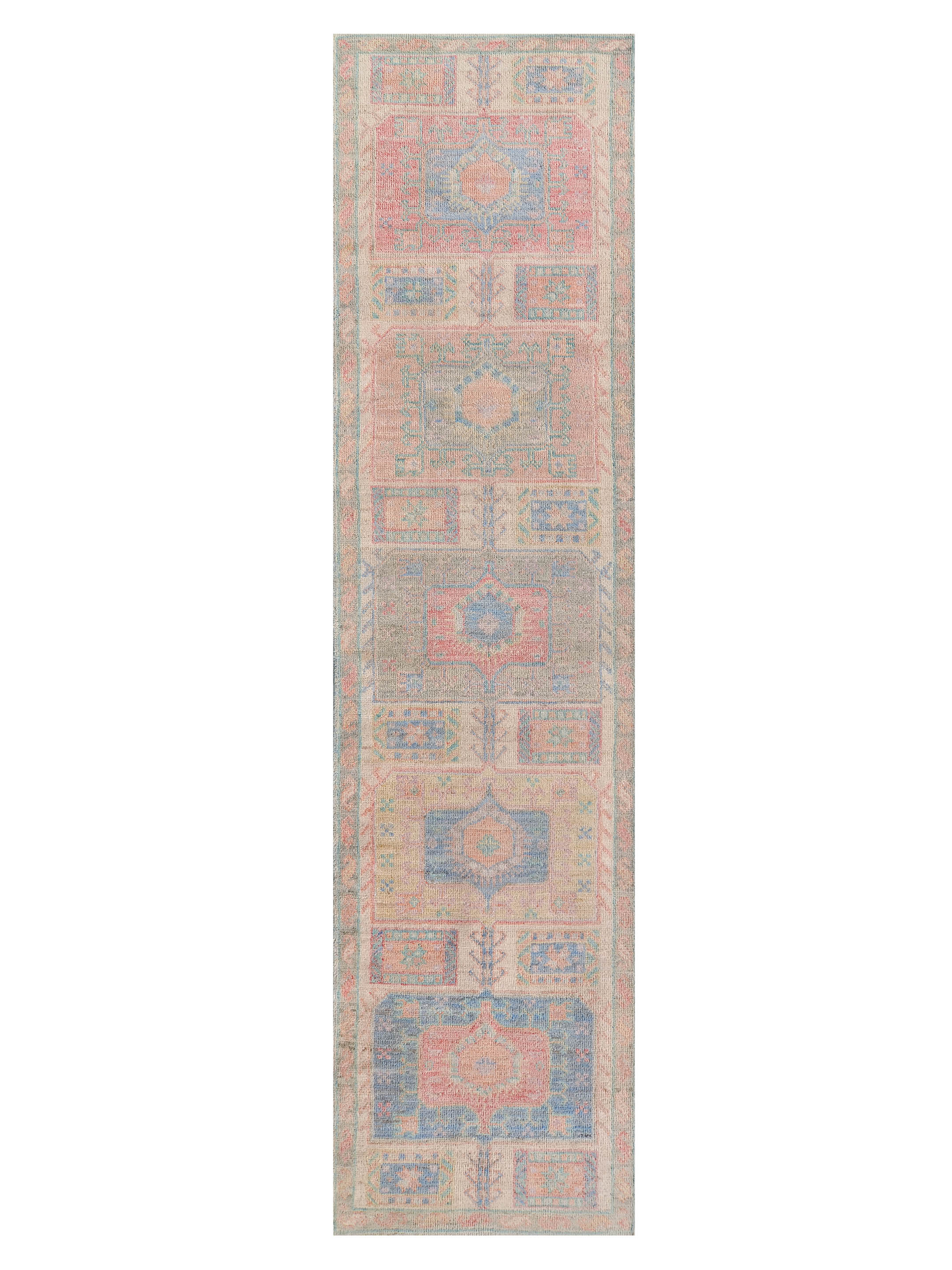 Ushak Wool Weft Hand Knotted Beige 2.6x10 - Image 6 of 9