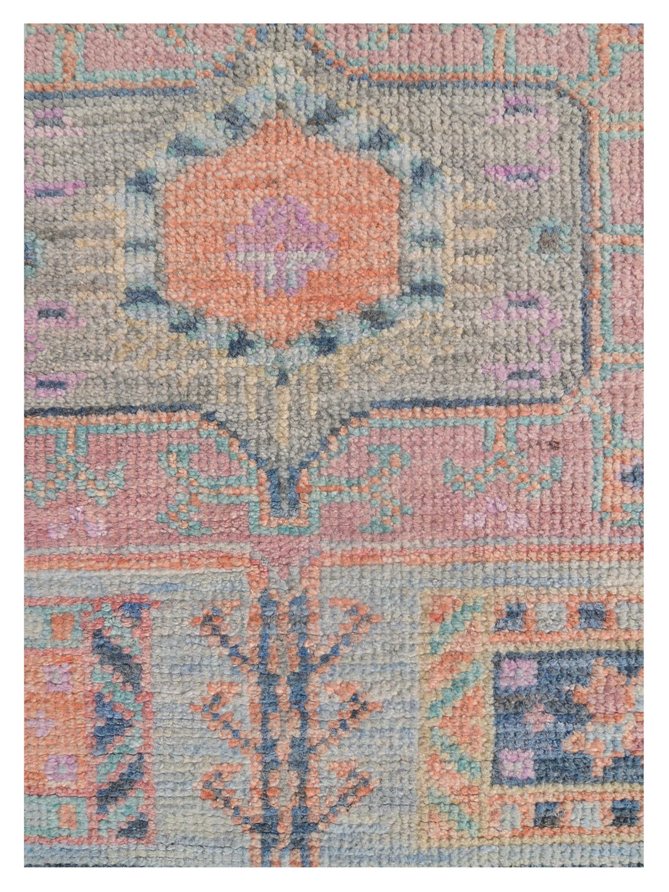 Ushak Wool Weft Hand Knotted Lt.Blue 3x12 - Image 9 of 9