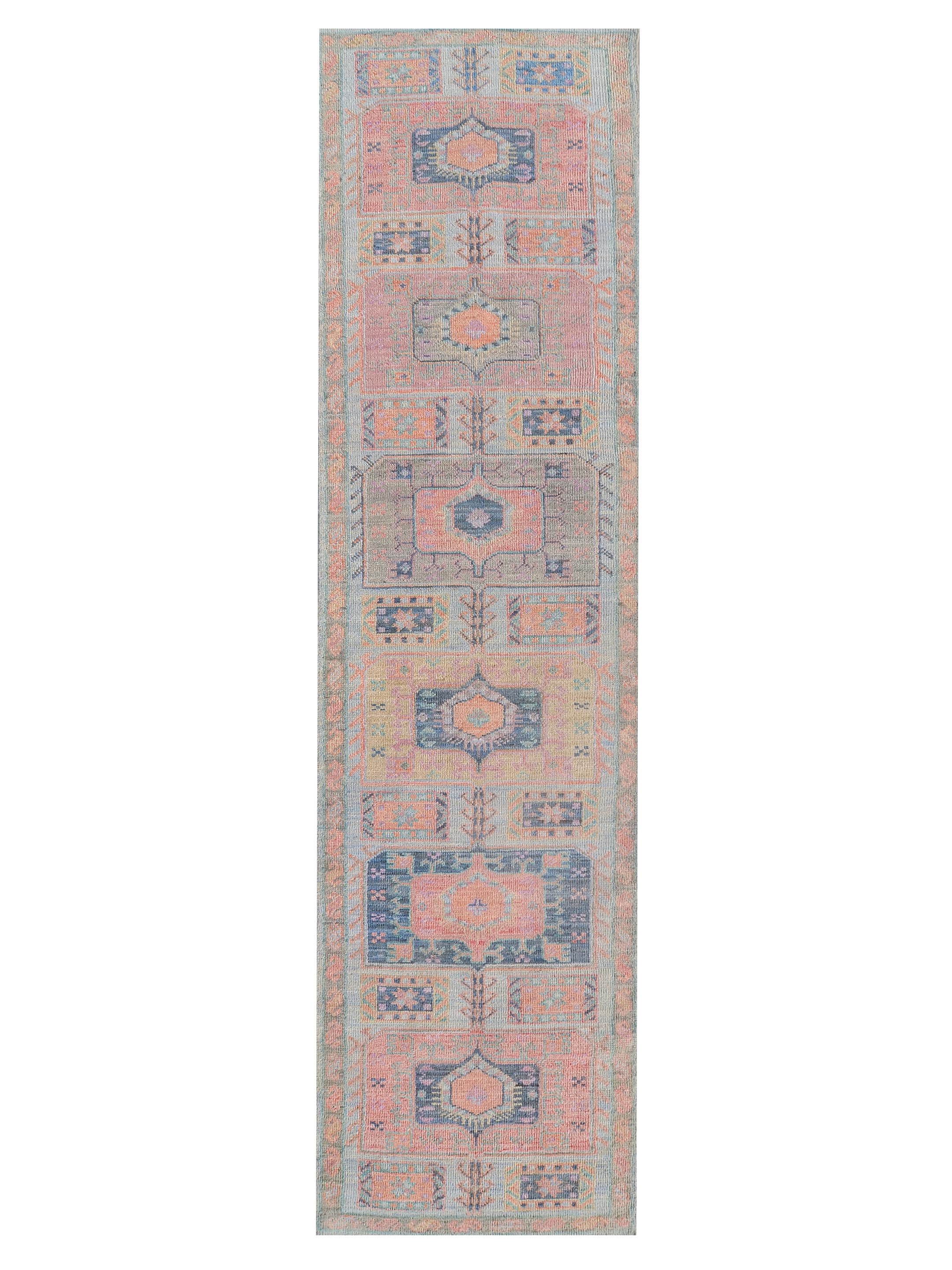 Ushak Wool Weft Hand Knotted Lt.Blue 3x12