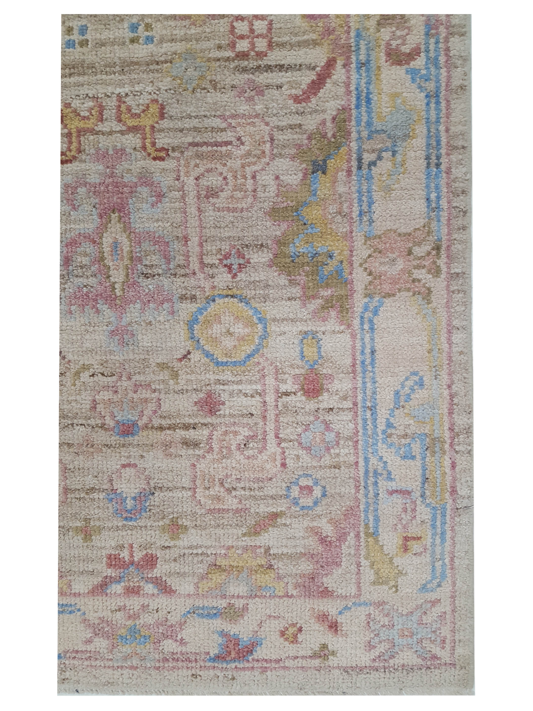 Ushak Wool Weft Hand Knotted Beige 3x10 - Image 3 of 4